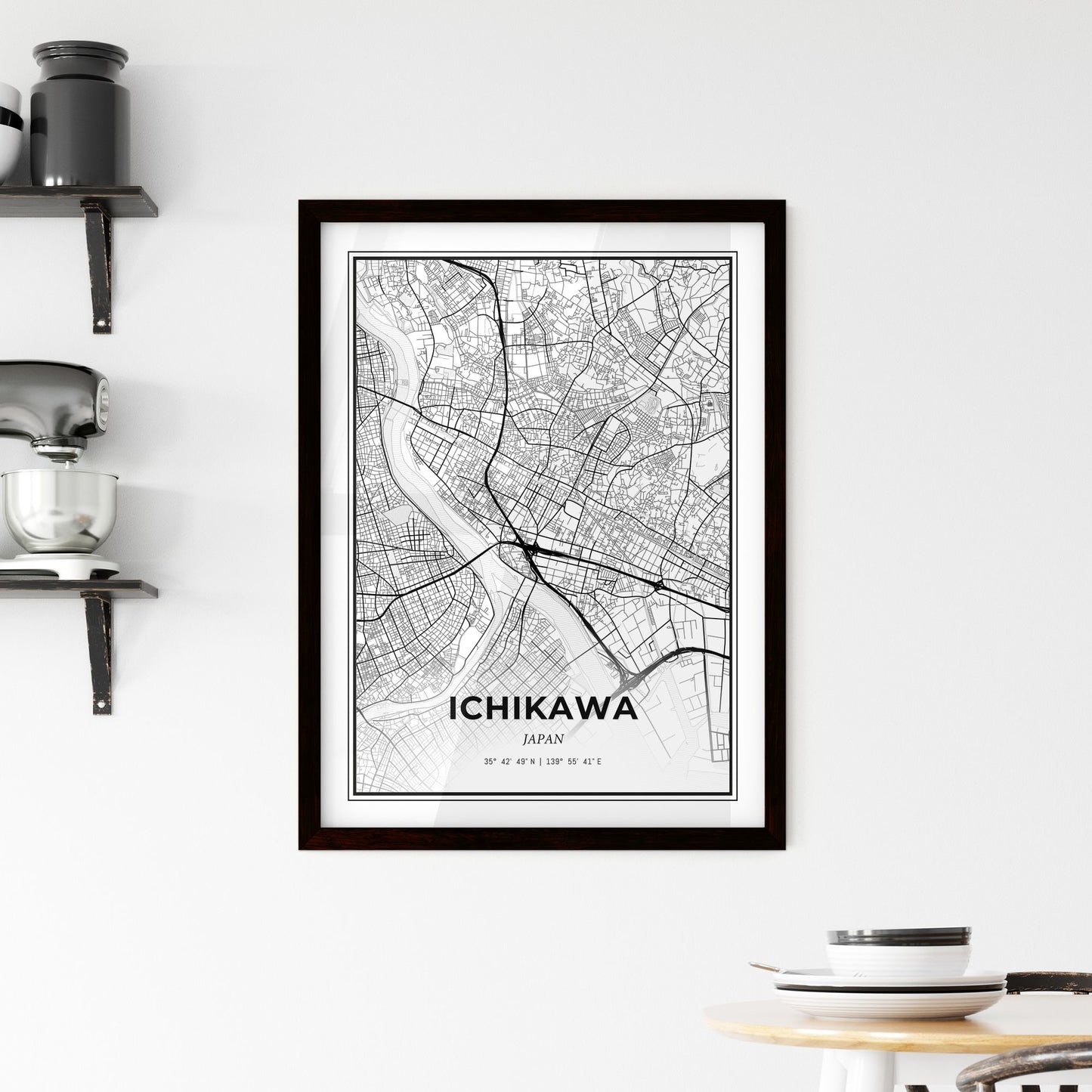 Ichikawa Japan - Minimal City Map