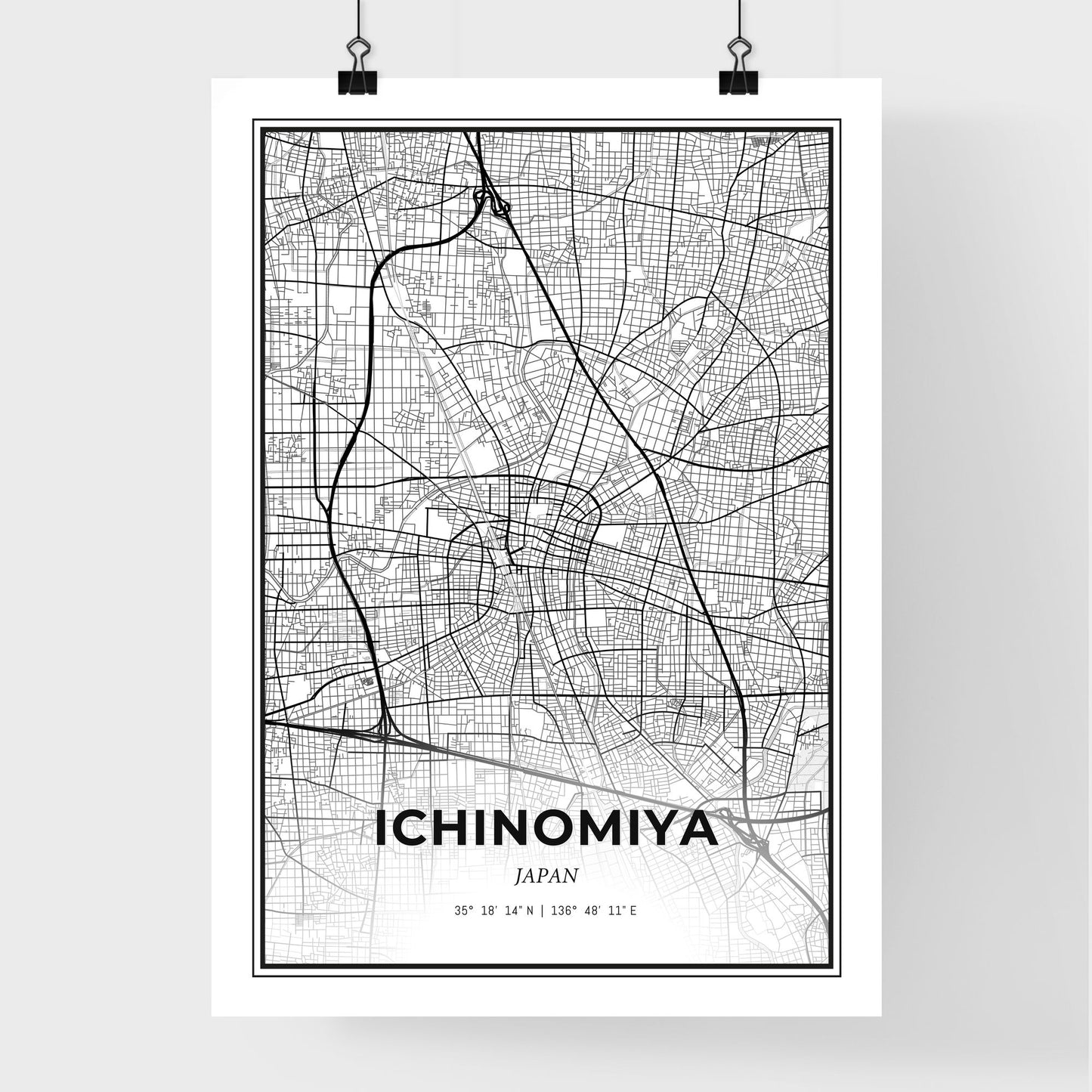 Ichinomiya Japan - Premium City Map Poster