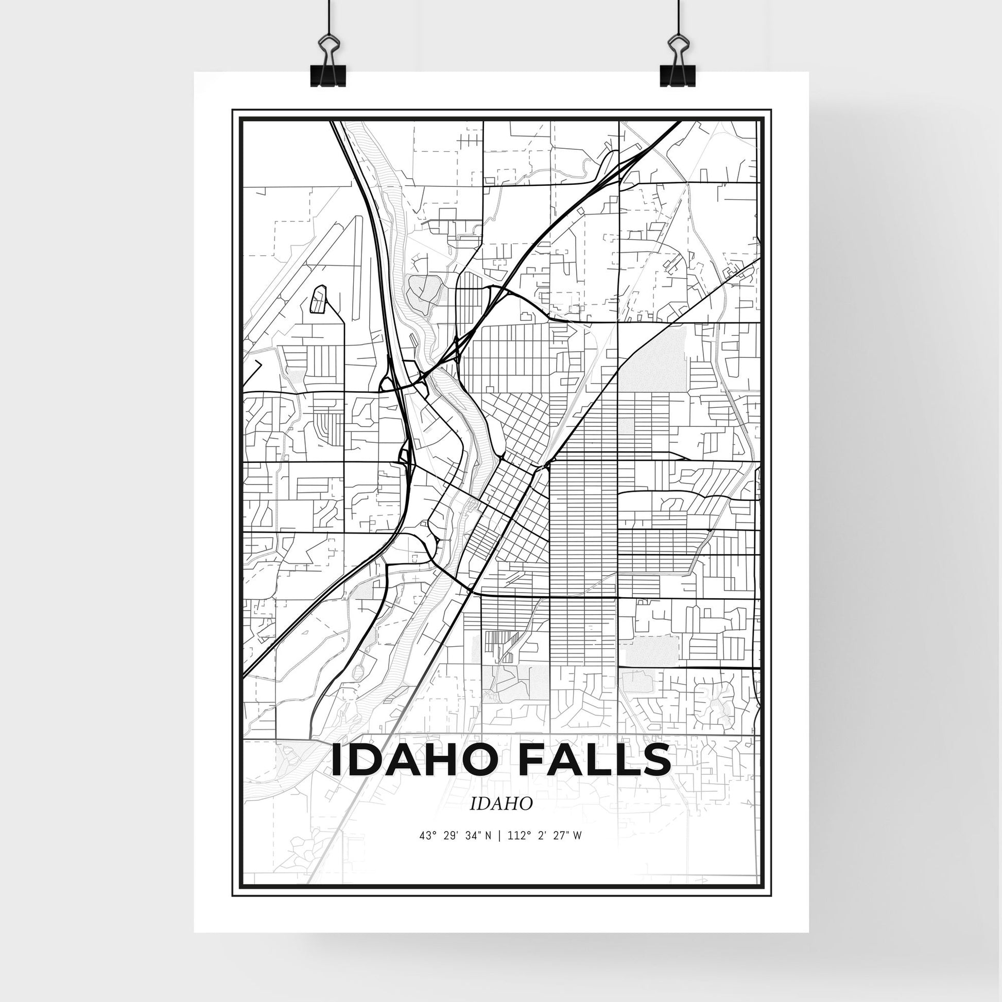 Idaho Falls Idaho - Premium City Map Poster