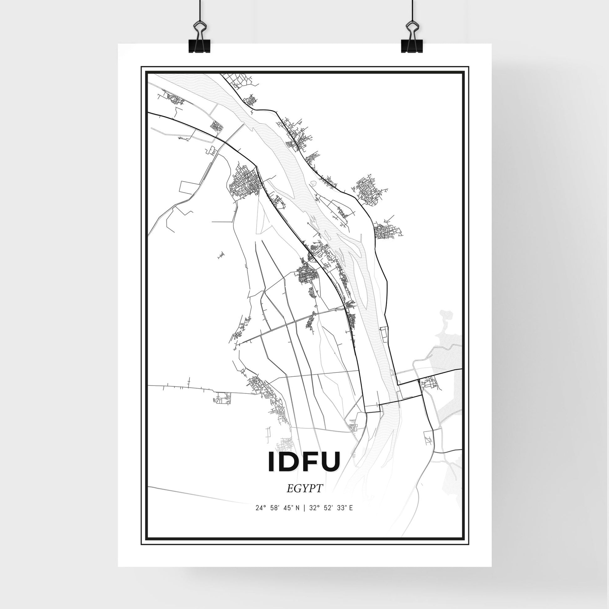 Idfu Egypt - Premium City Map Poster