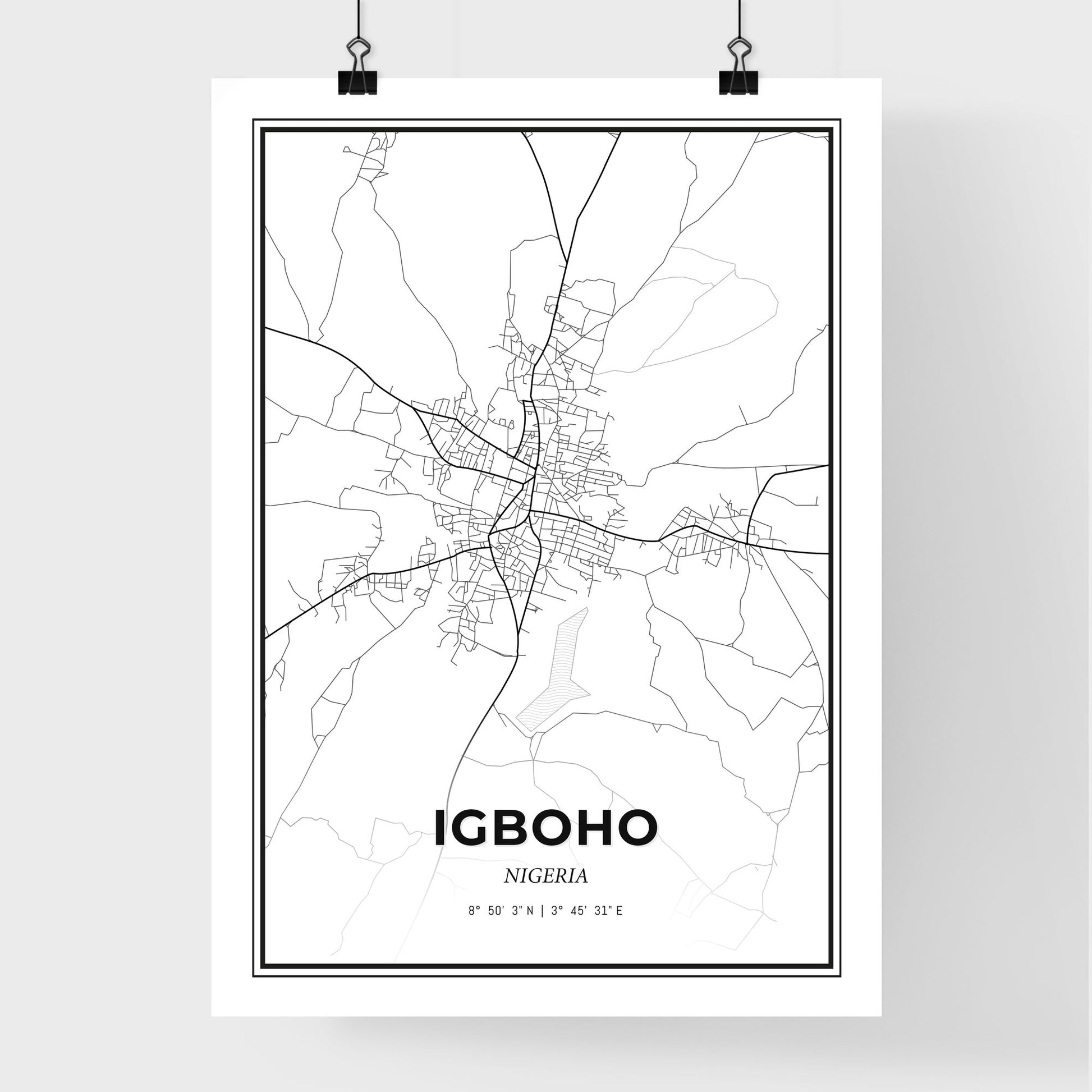 Igboho Nigeria - Premium City Map Poster