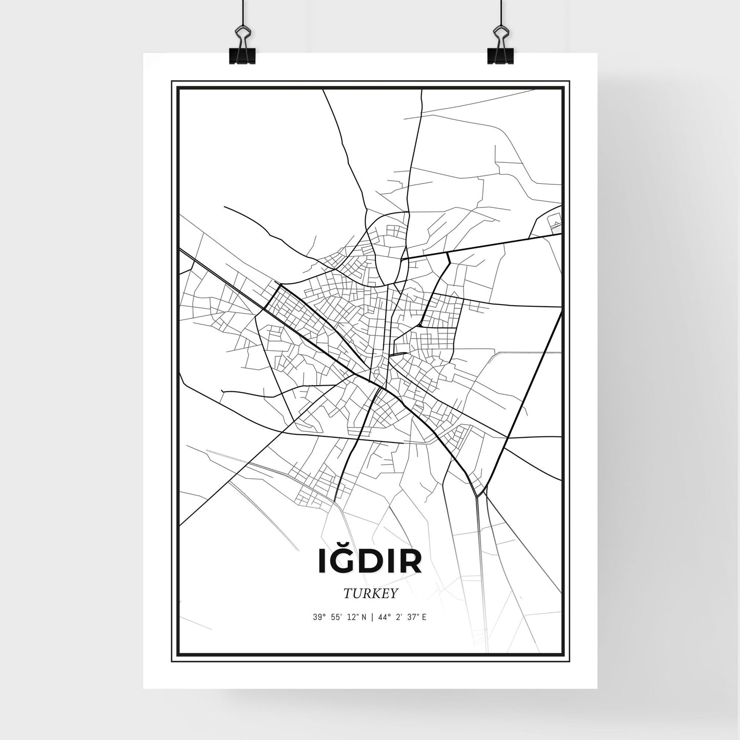 Iğdır Turkey - Premium City Map Poster