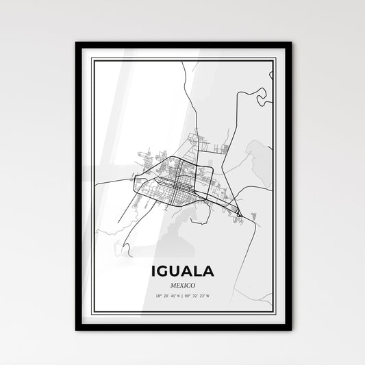 Iguala Mexico - Scandinavian Style City Map for Modern Home Decor