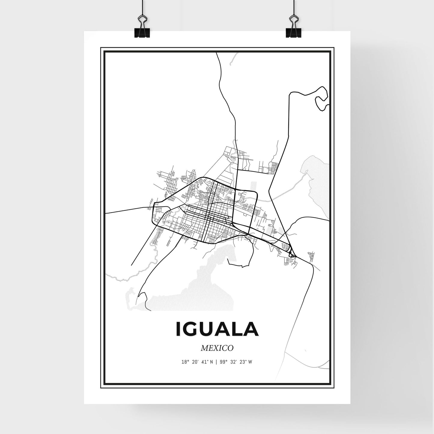 Iguala Mexico - Premium City Map Poster