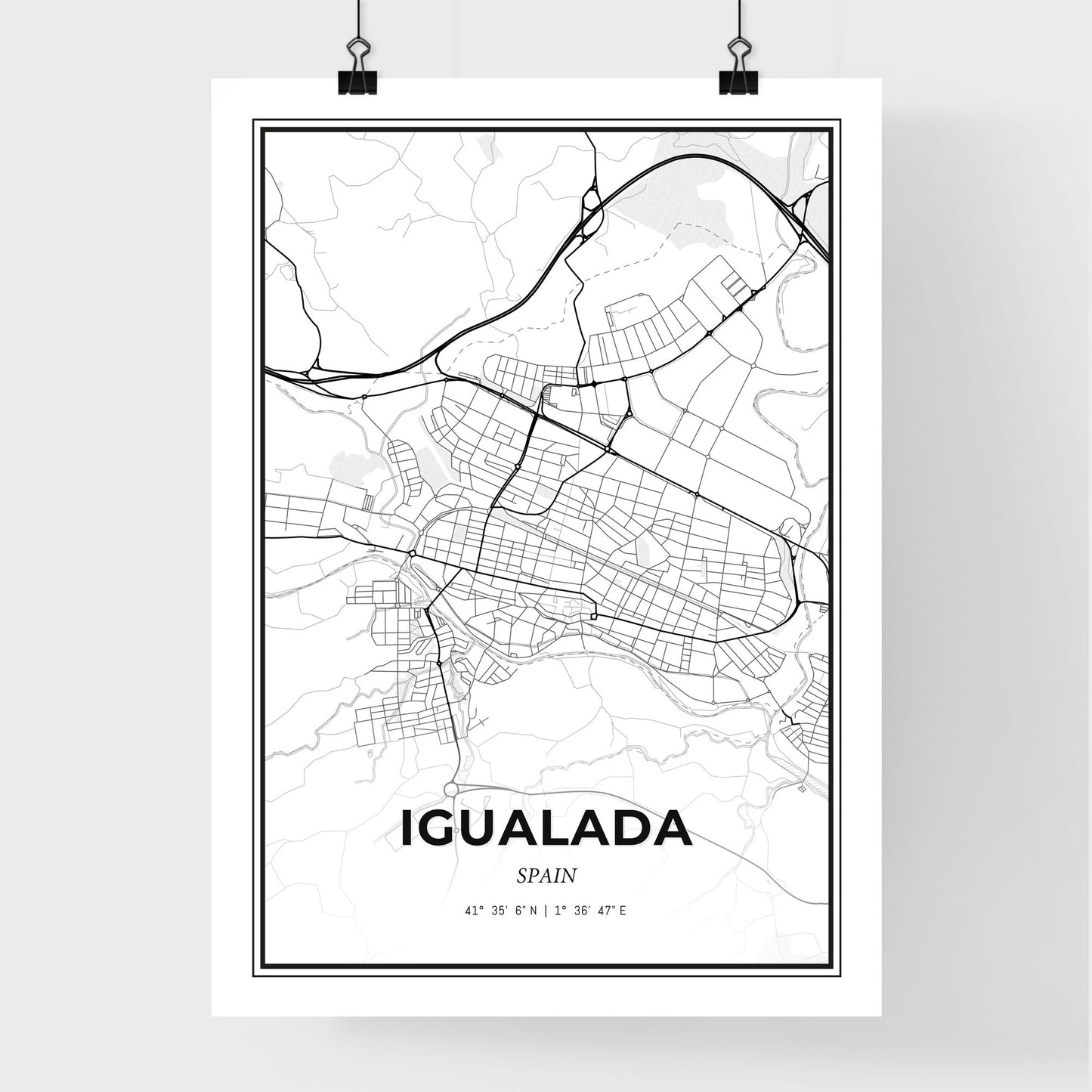 Igualada Spain - Premium City Map Poster