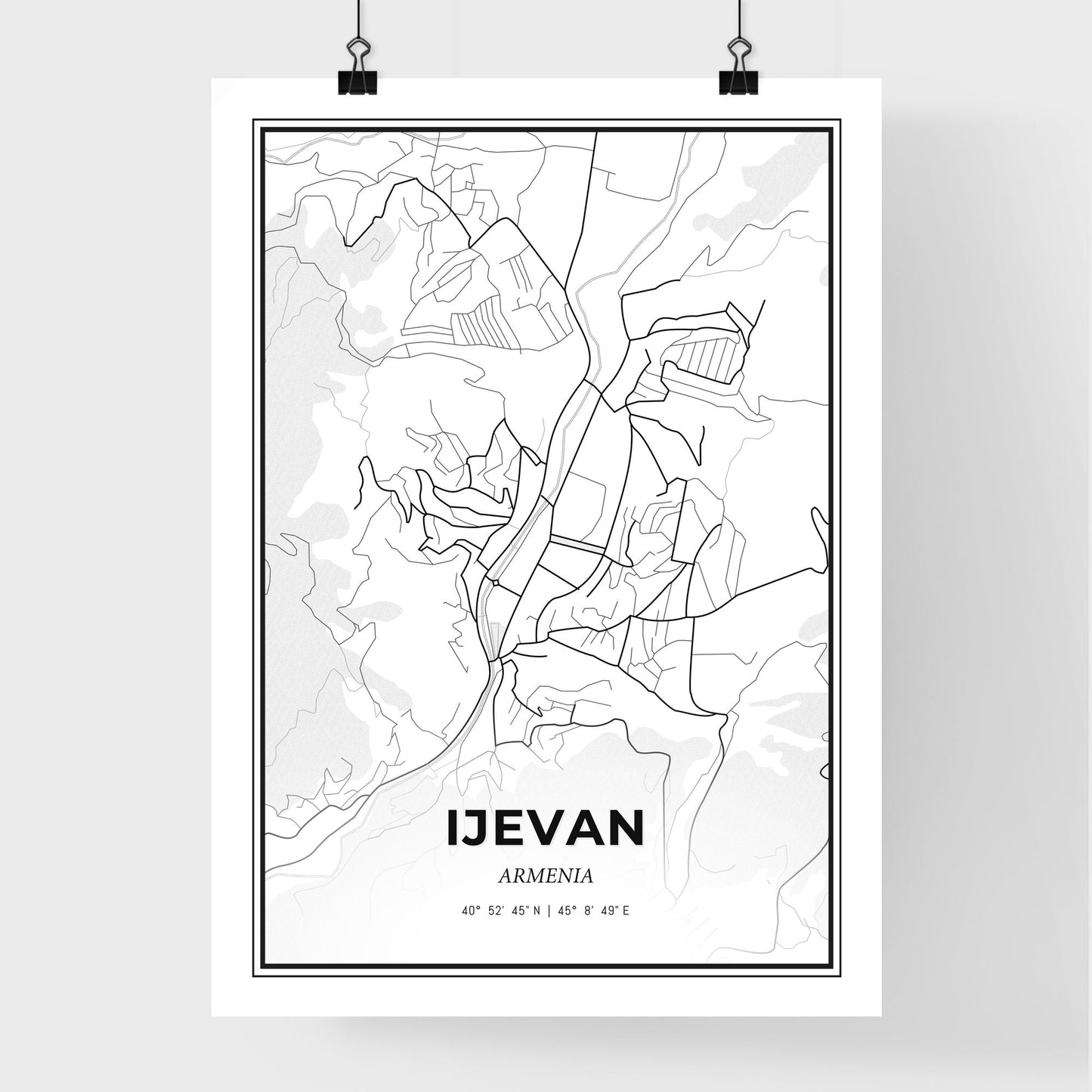 Ijevan Armenia - Premium City Map Poster