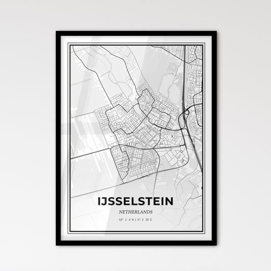  IJsselstein Netherlands - Scandinavian Style City Map for Modern Home Decor