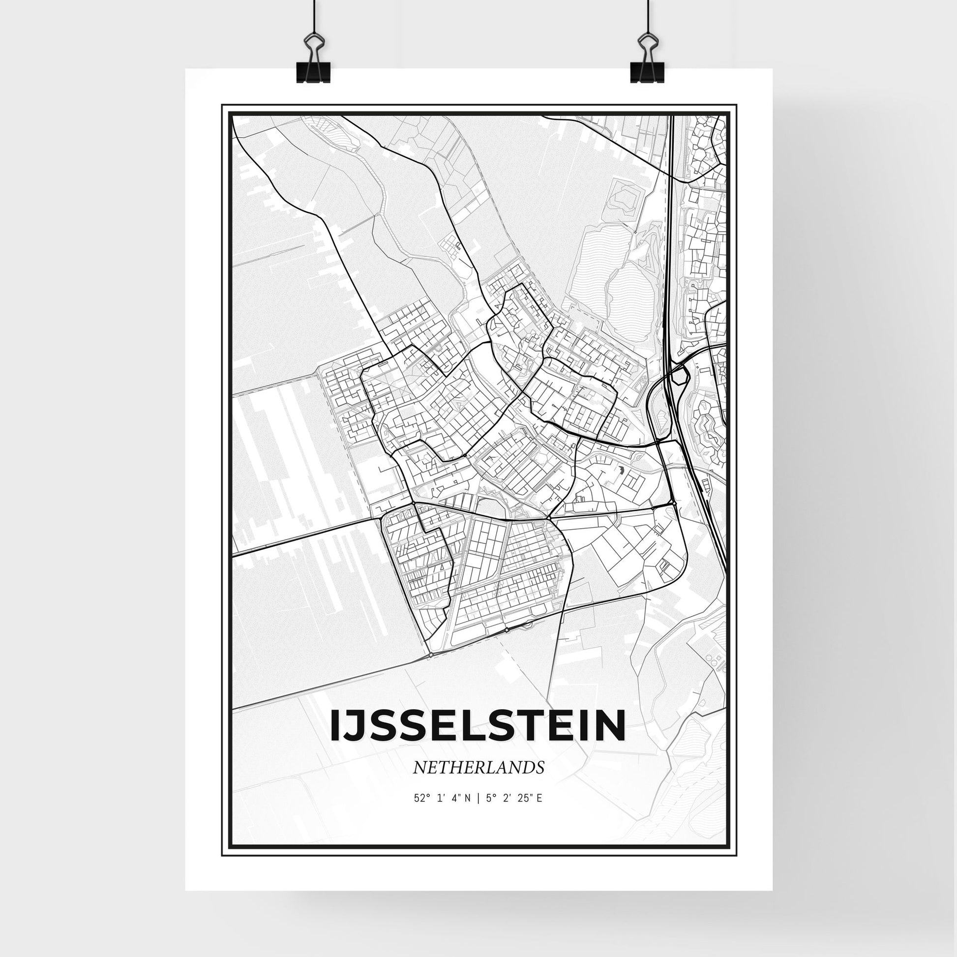  IJsselstein Netherlands - Premium City Map Poster