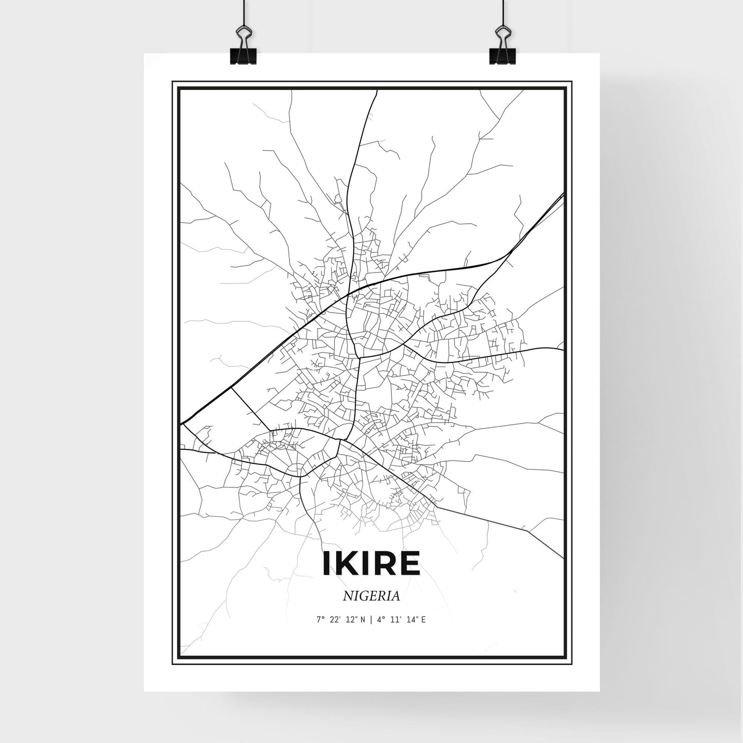 Ikire Nigeria - Premium City Map Poster