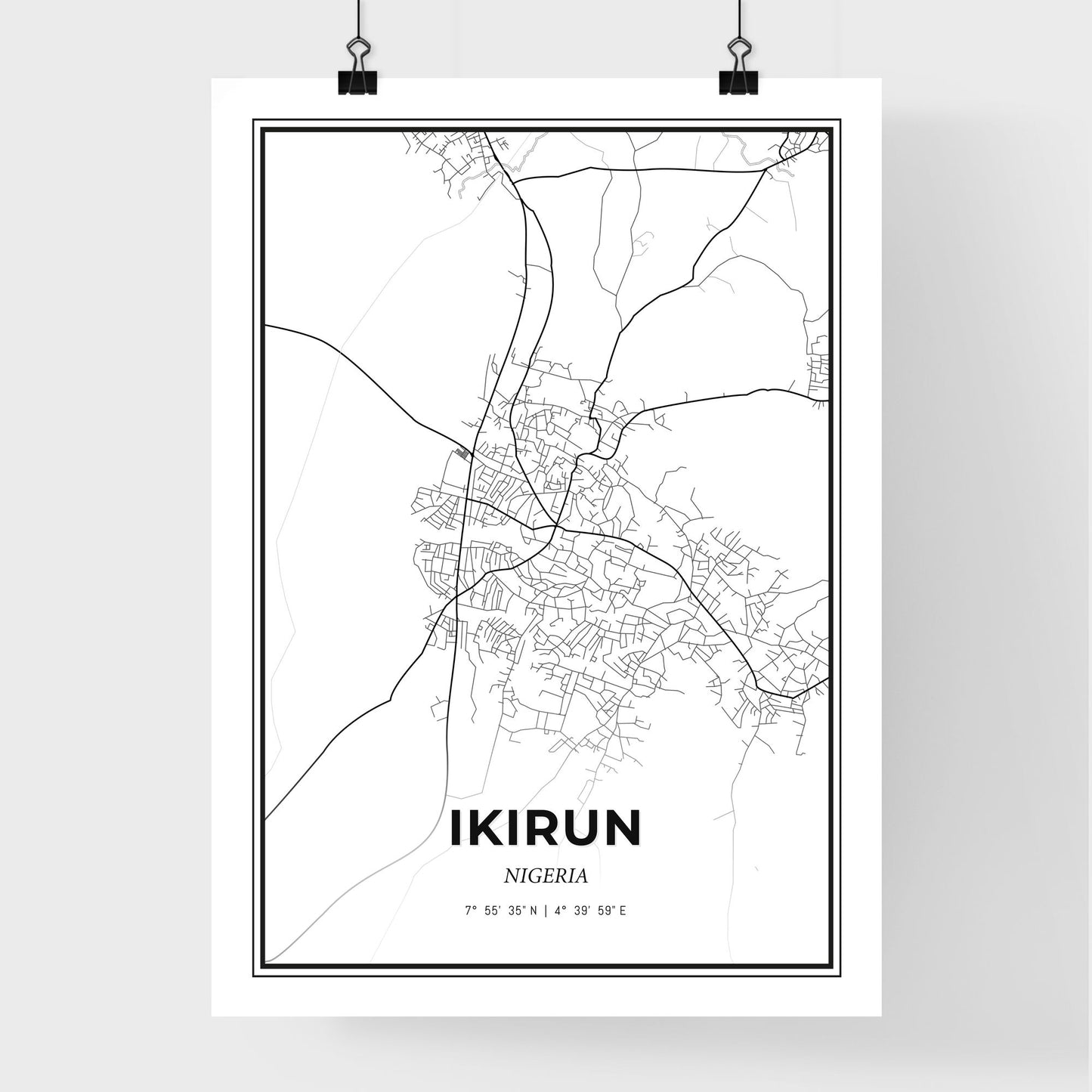 Ikirun Nigeria - Premium City Map Poster