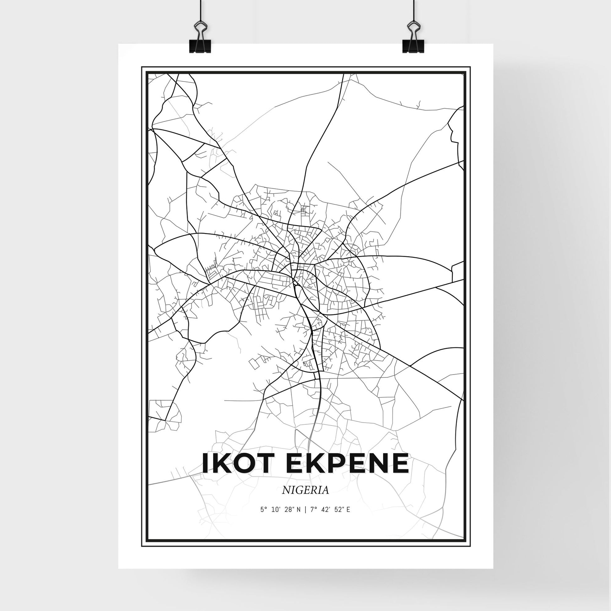 Ikot Ekpene Nigeria - Premium City Map Poster