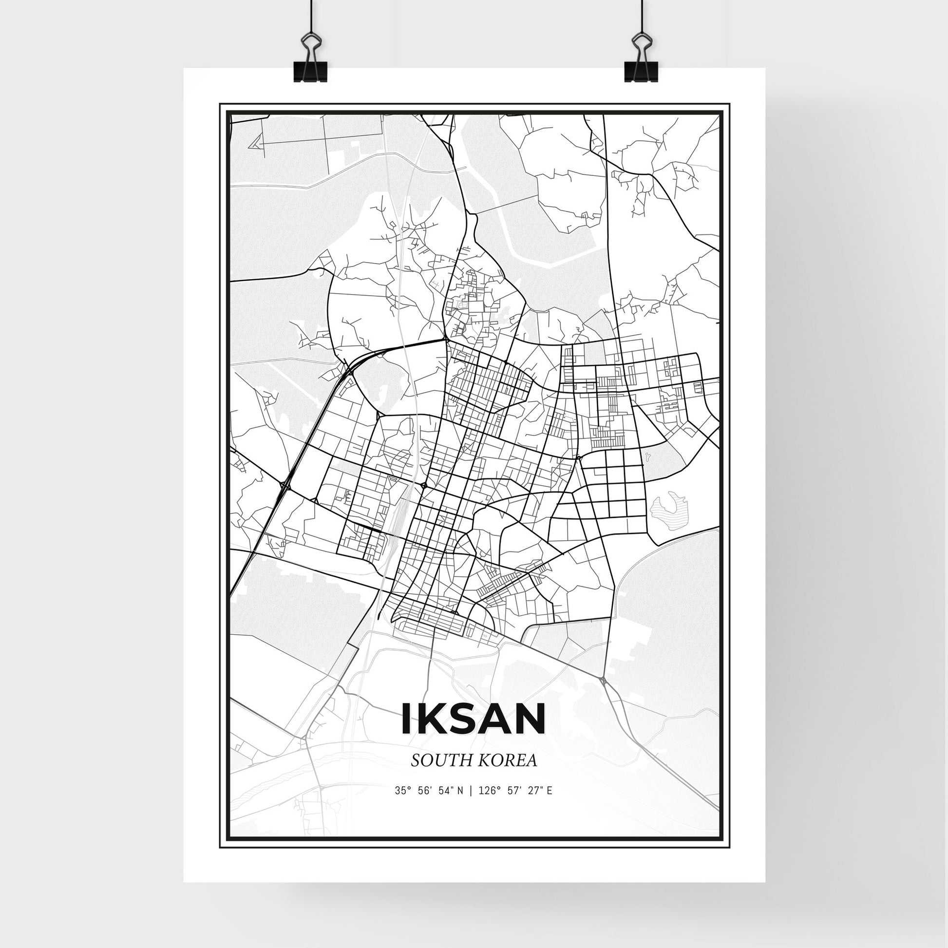 Iksan South Korea - Premium City Map Poster