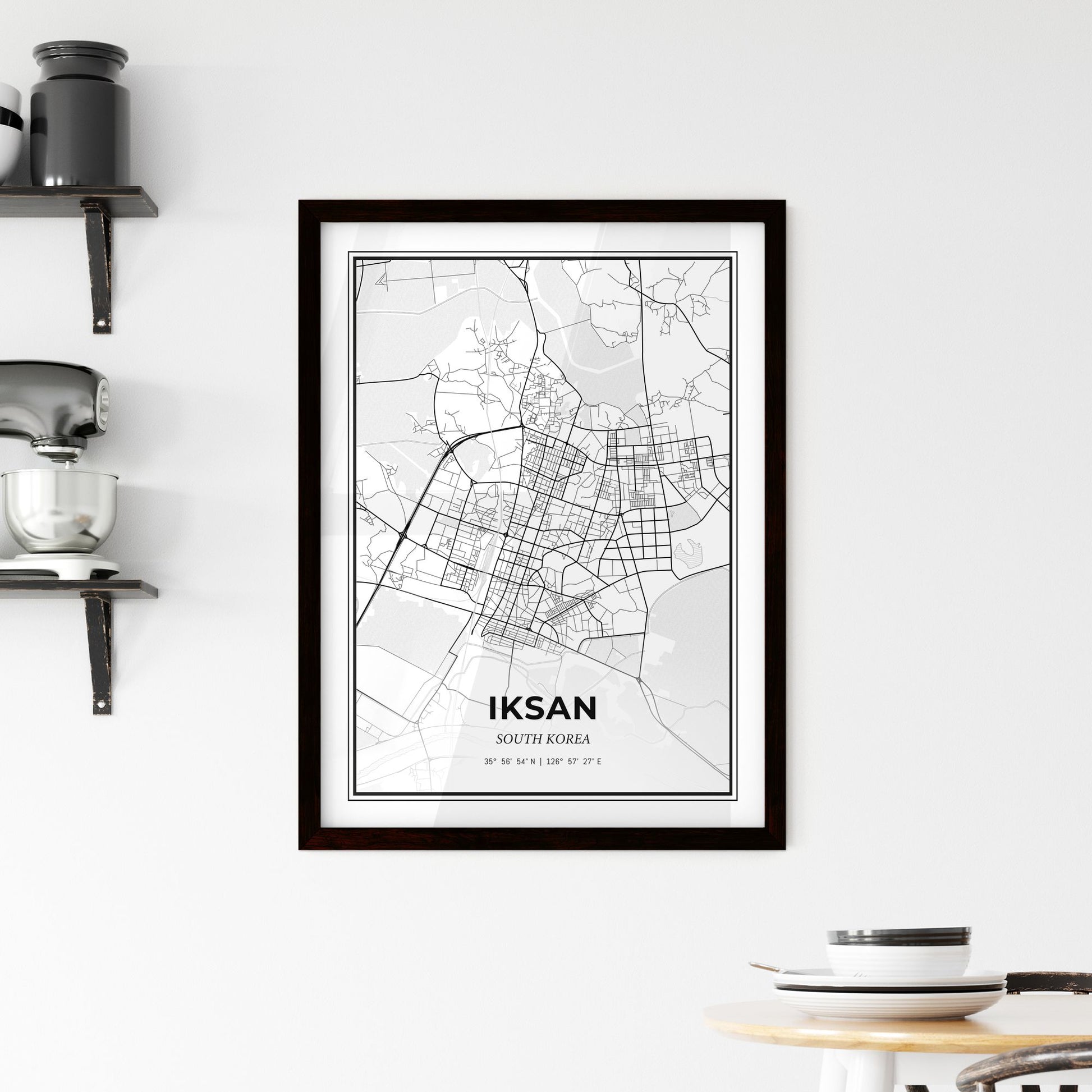 Iksan South Korea - Minimal City Map