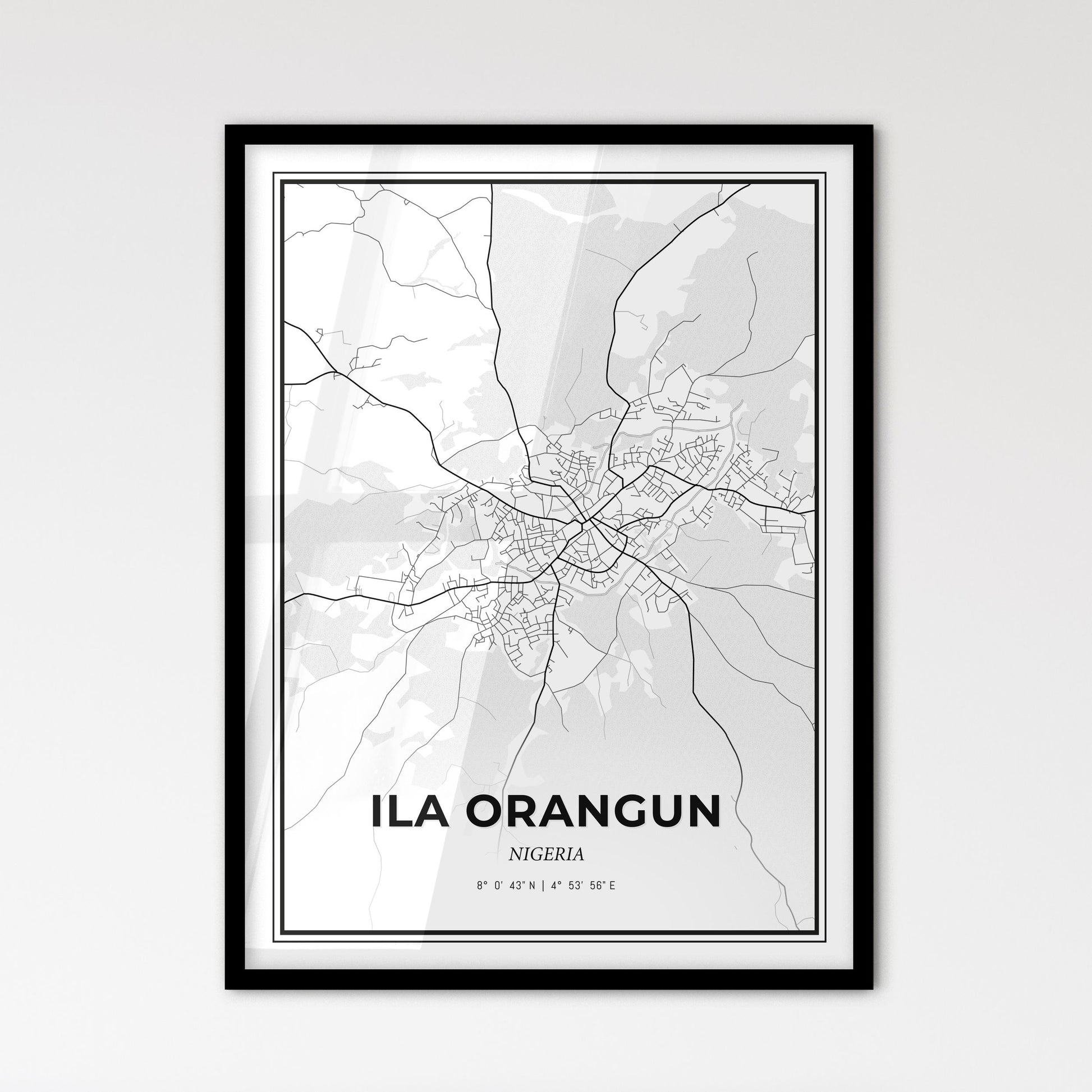 Ila Orangun Nigeria - Scandinavian Style City Map for Modern Home Decor