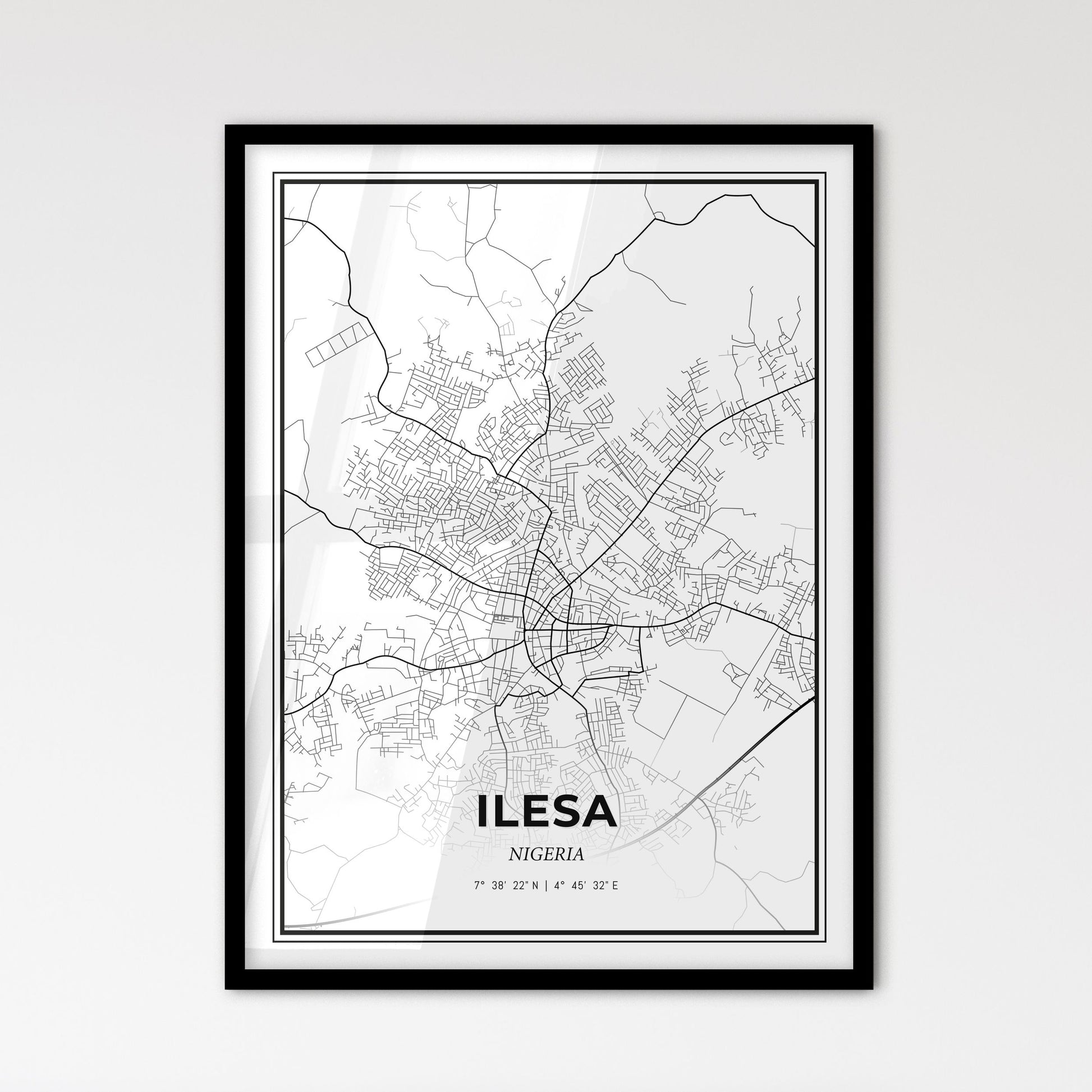 Ilesa Nigeria - Scandinavian Style City Map for Modern Home Decor