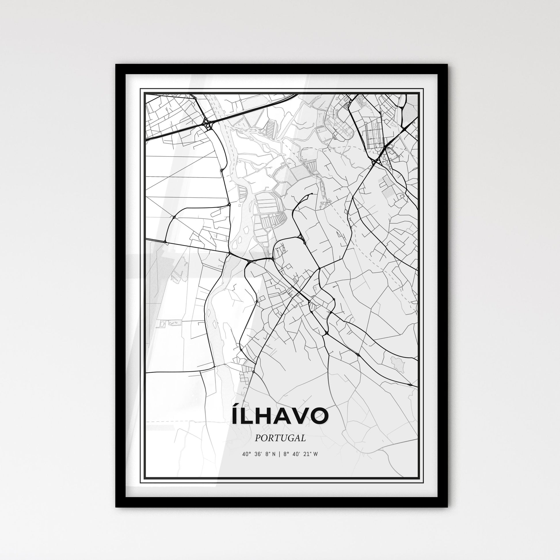 Ílhavo Portugal - Scandinavian Style City Map for Modern Home Decor