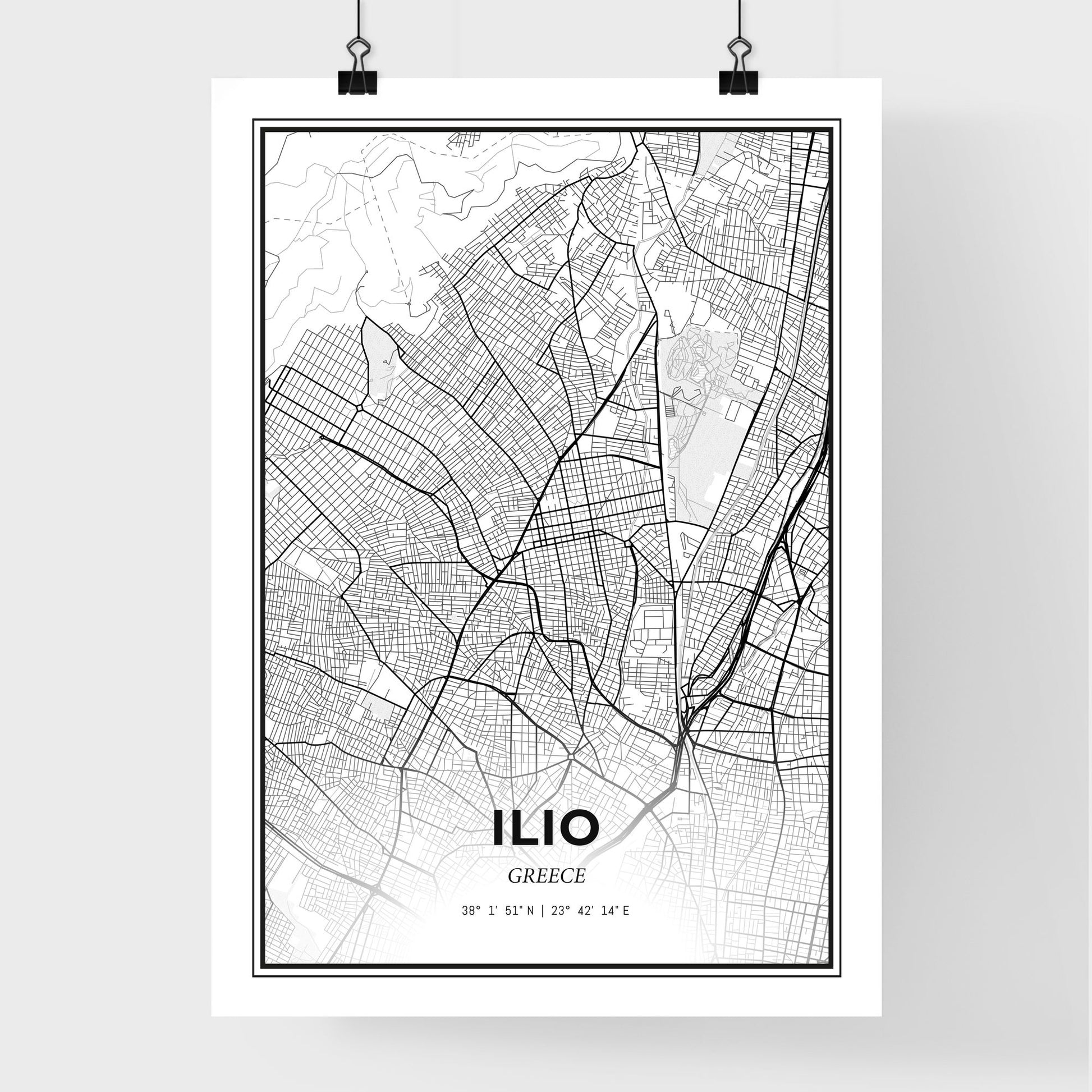 Ilio Greece - Premium City Map Poster