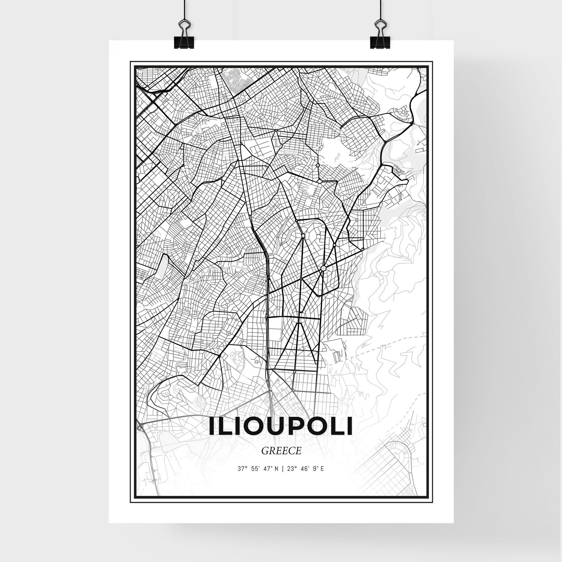 Ilioupoli Greece - Premium City Map Poster