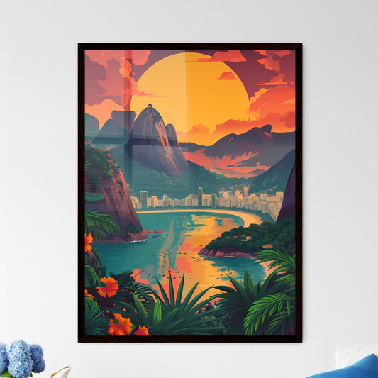 Evocative Cityscape of Rio de Janeiro - Framed Art Print