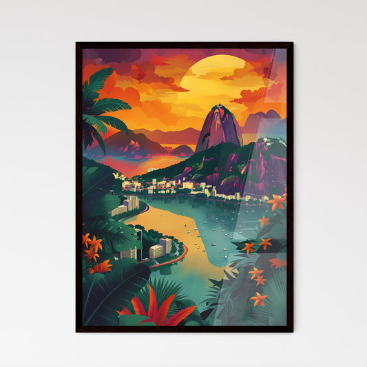Vibrant Artistic Cityscape of Rio de Janeiro - Framed Art Print