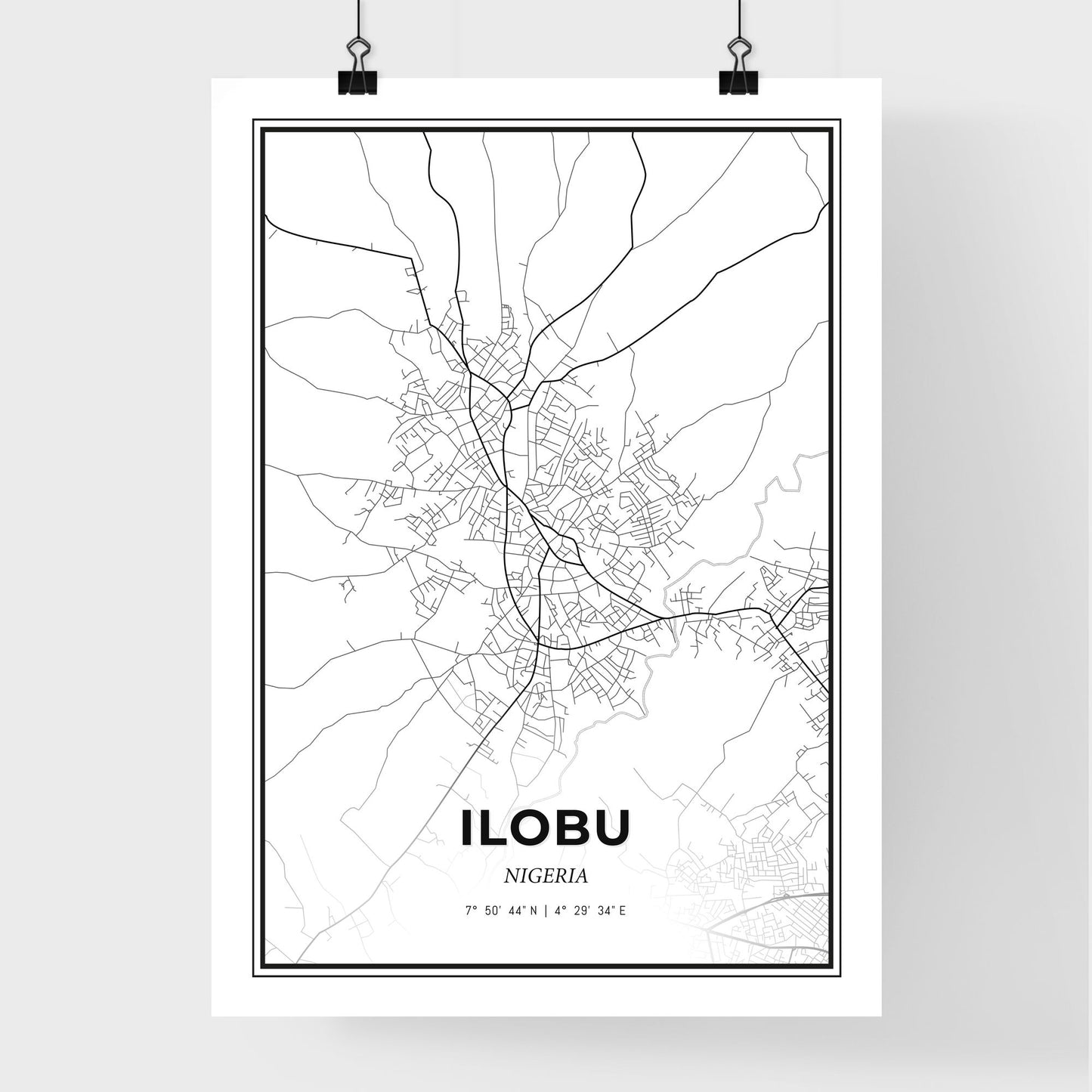 Ilobu Nigeria - Premium City Map Poster