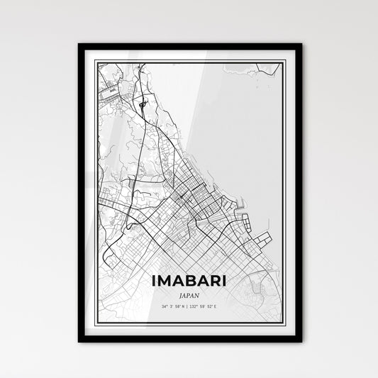 Imabari Japan - Scandinavian Style City Map for Modern Home Decor