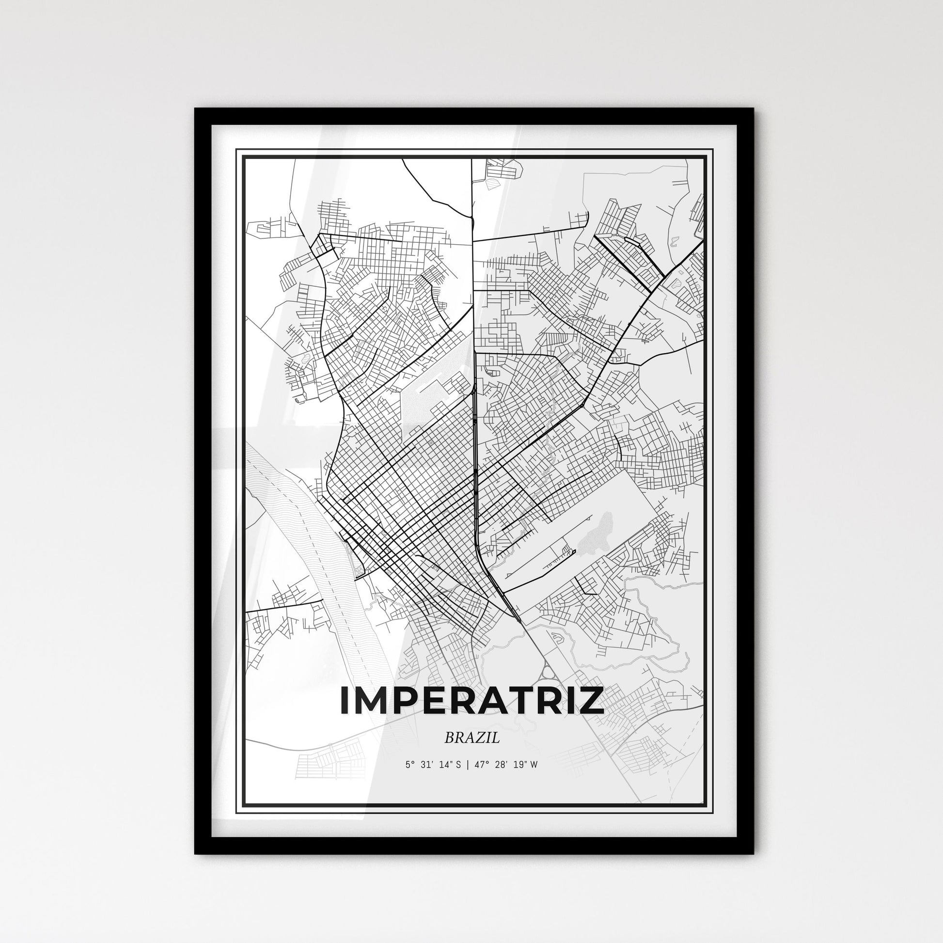 Imperatriz Brazil - Scandinavian Style City Map for Modern Home Decor