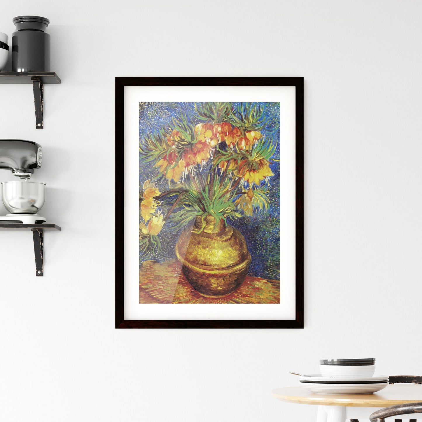 Framed Print of Imperial Fritillaries in a Copper Vase – Vincent van Gogh