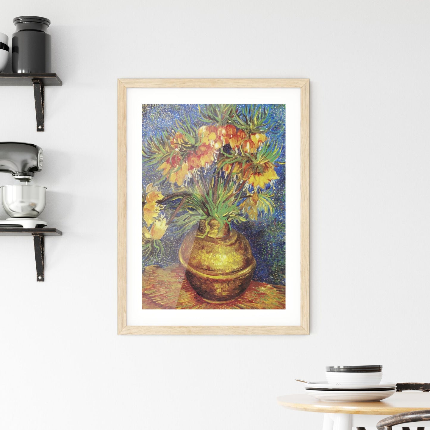 Framed Print of Imperial Fritillaries in a Copper Vase – Vincent van Gogh