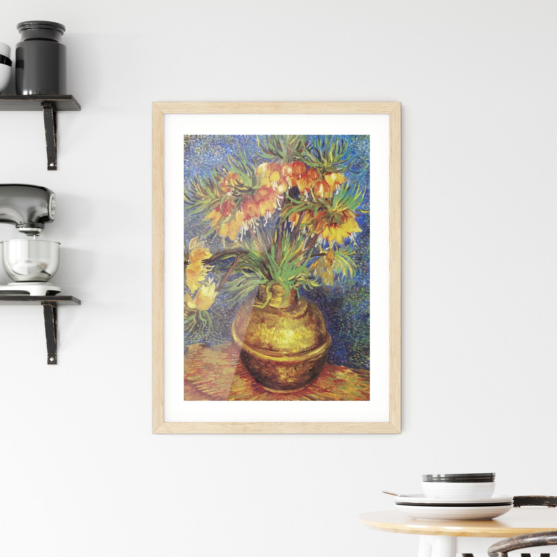Framed Print of Imperial Fritillaries in a Copper Vase – Vincent van Gogh