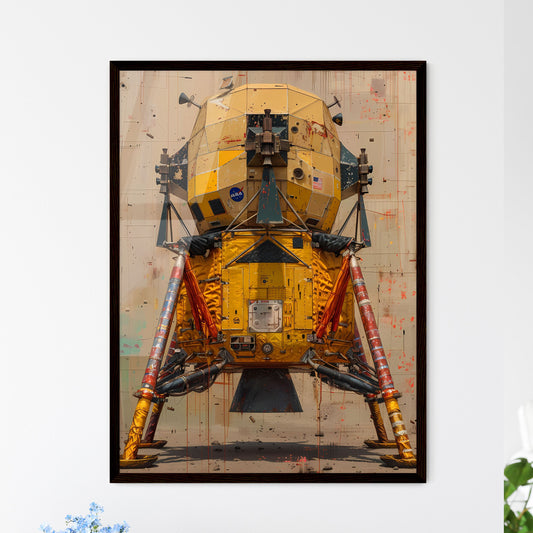 Impressionist Painting Depicting Apollo 11 Lunar Module Launch, Sunrise on the Moon, Yellow Satellite, Cinematic Aura Default Title