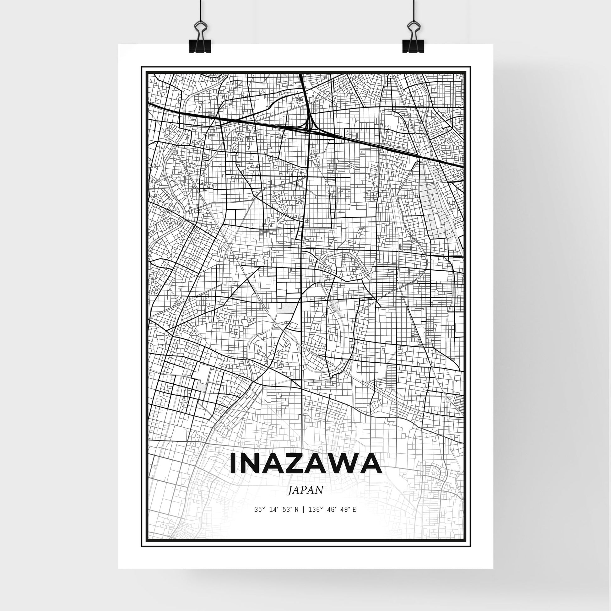 Inazawa Japan - Premium City Map Poster