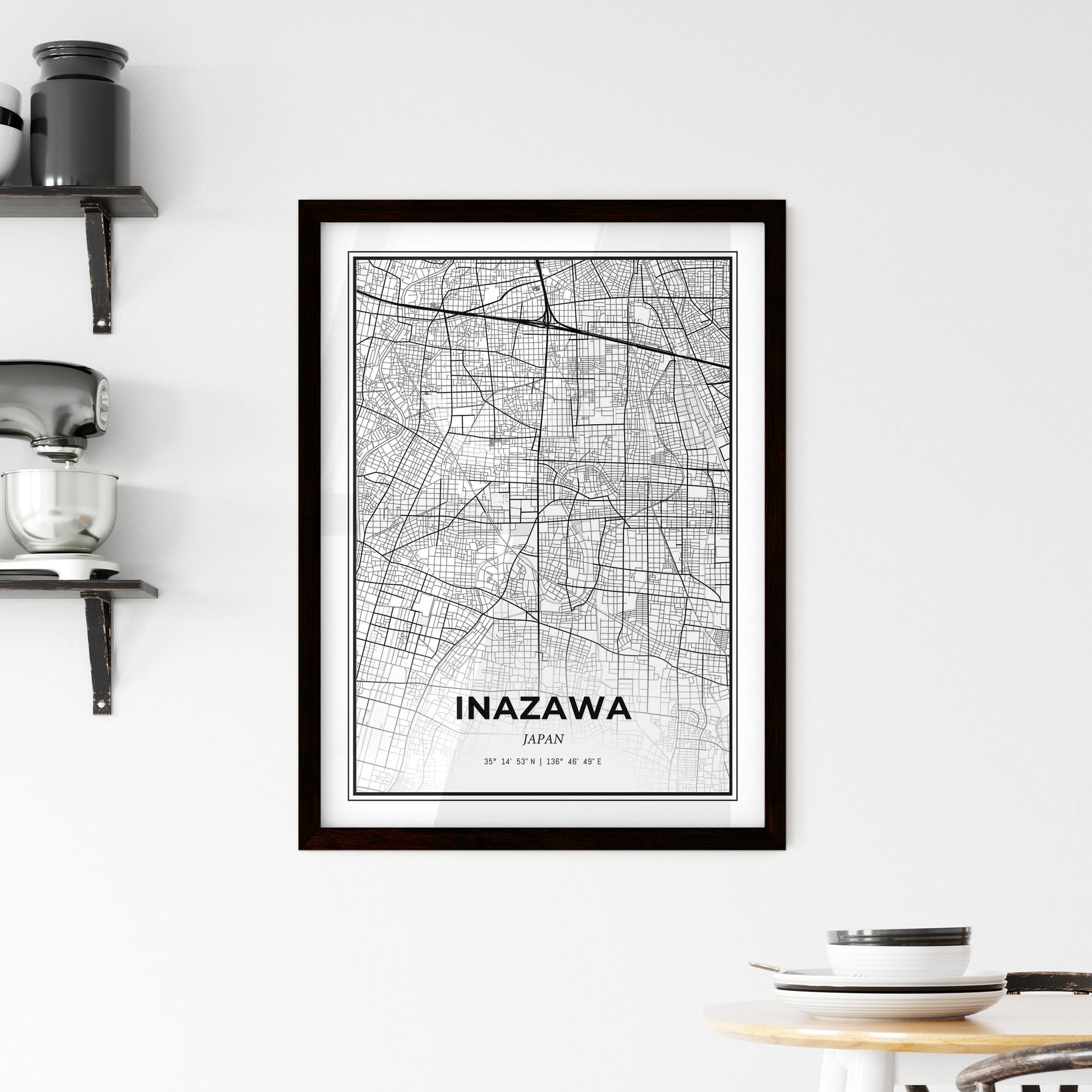 Inazawa Japan - Minimal City Map