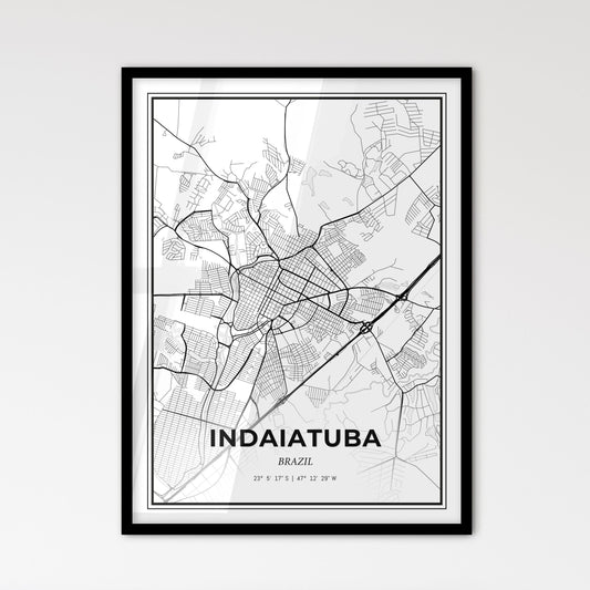 Indaiatuba Brazil - Scandinavian Style City Map for Modern Home Decor