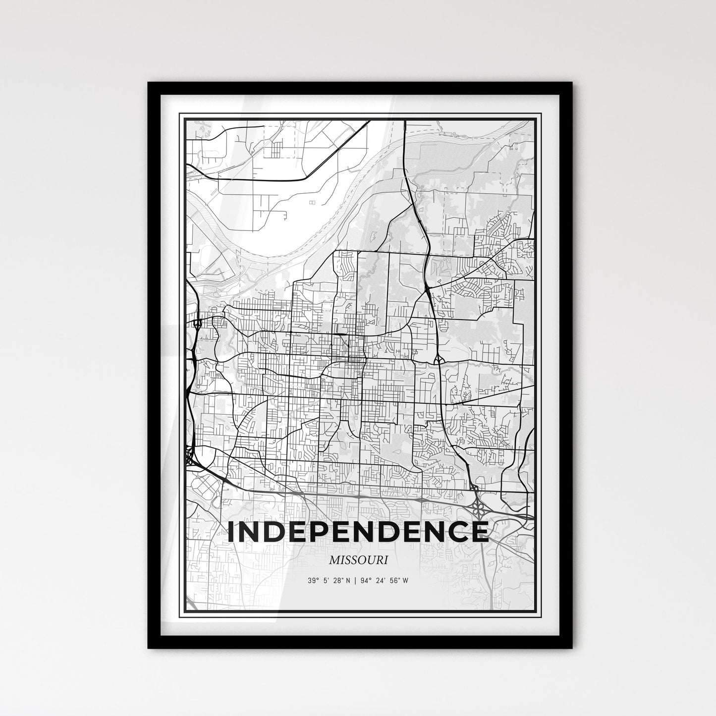 Independence Missouri - Scandinavian Style City Map for Modern Home Decor