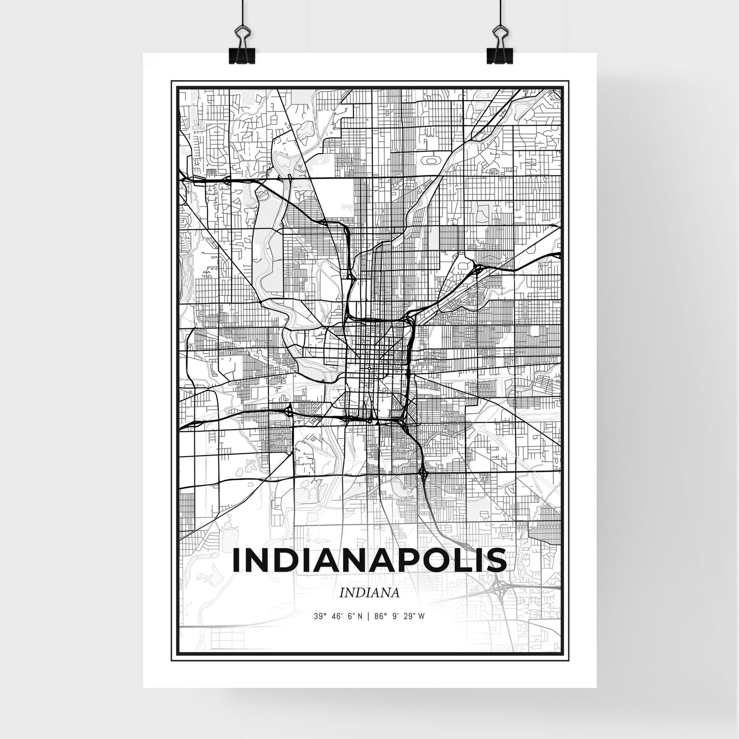 Indianapolis Indiana - Premium City Map Poster