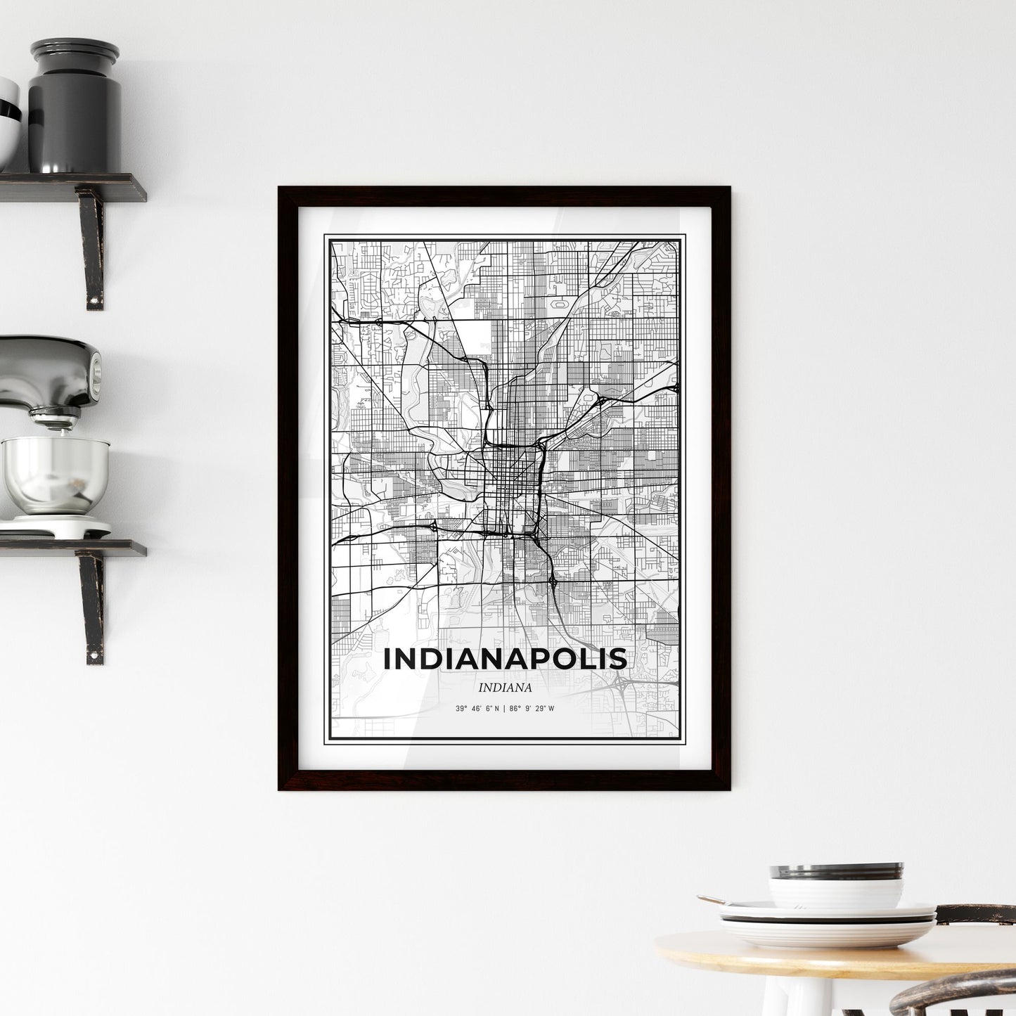 Indianapolis Indiana - Minimal City Map