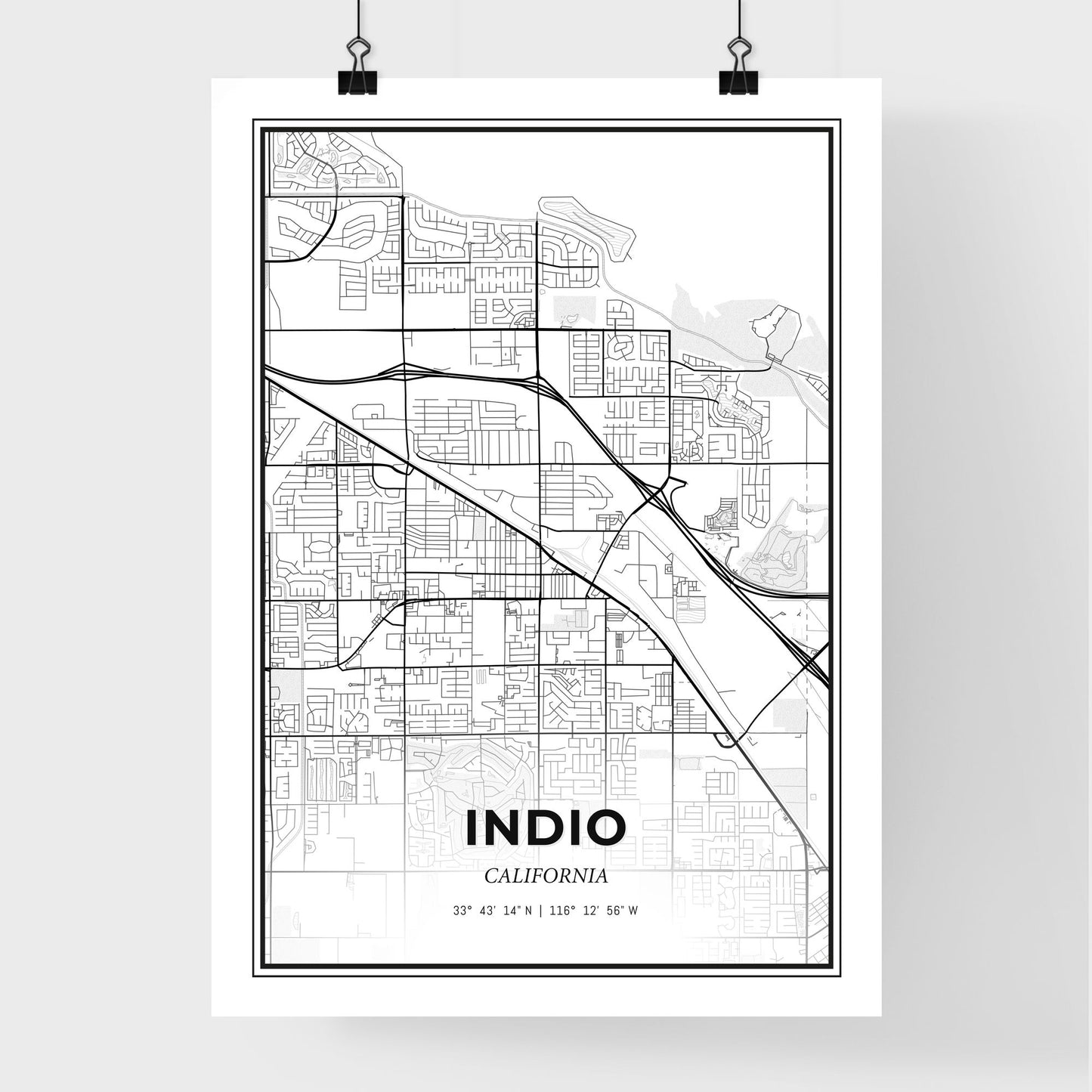 Indio California - Premium City Map Poster