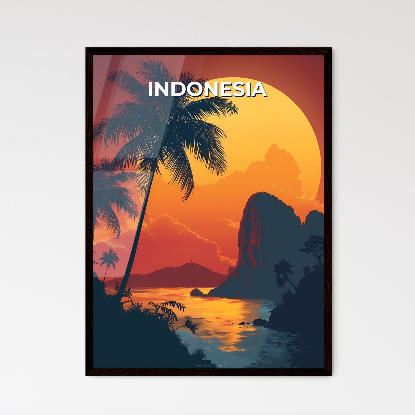 Tropical Island Sunset: Stunning Digital Painting of an Indonesian Tropical Island Artwork