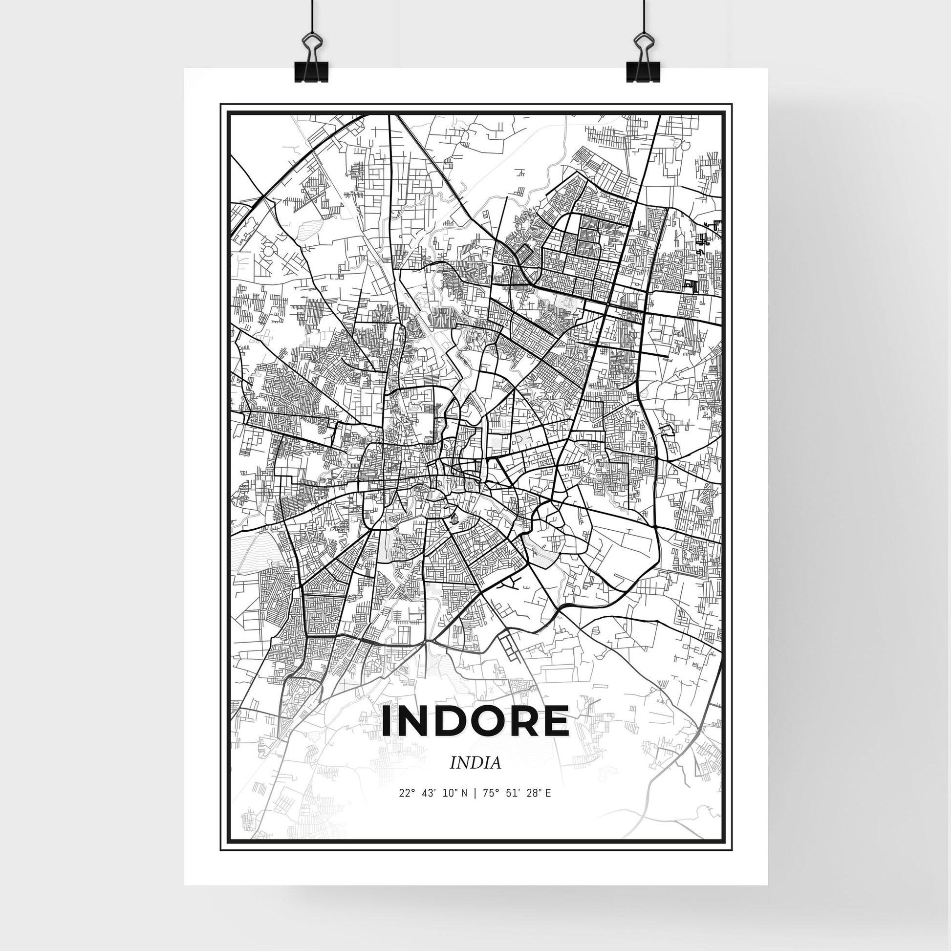 Indore India - Premium City Map Poster