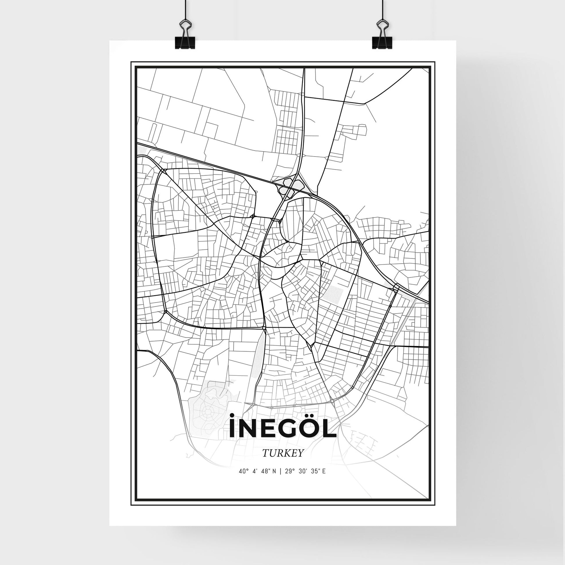 İnegöl Turkey - Premium City Map Poster