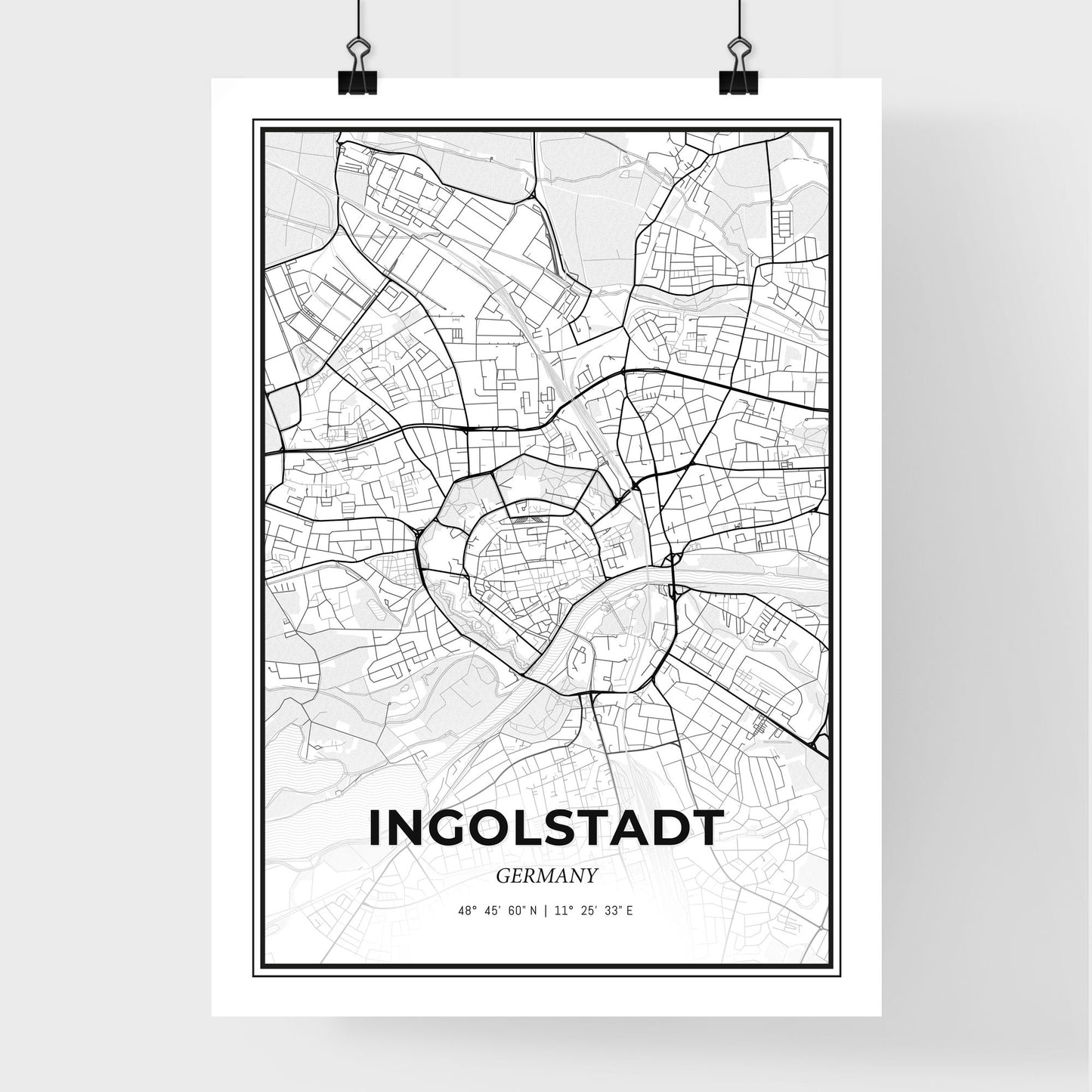 Ingolstadt Germany - Premium City Map Poster