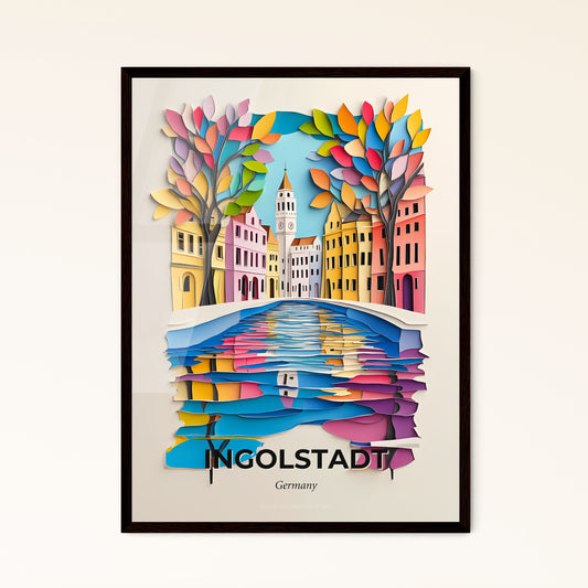 Vivid Ingolstadt, Germany - a paper cut of a city with a river