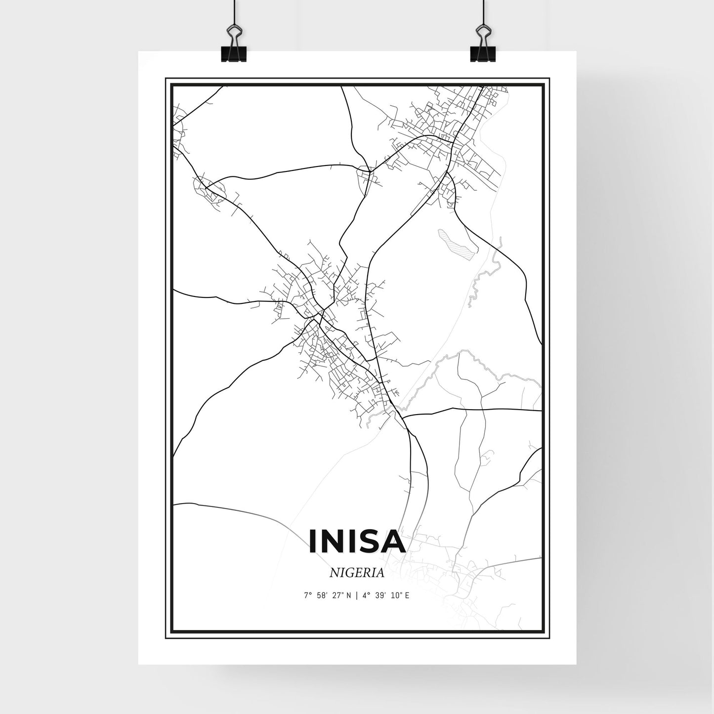 Inisa Nigeria - Premium City Map Poster