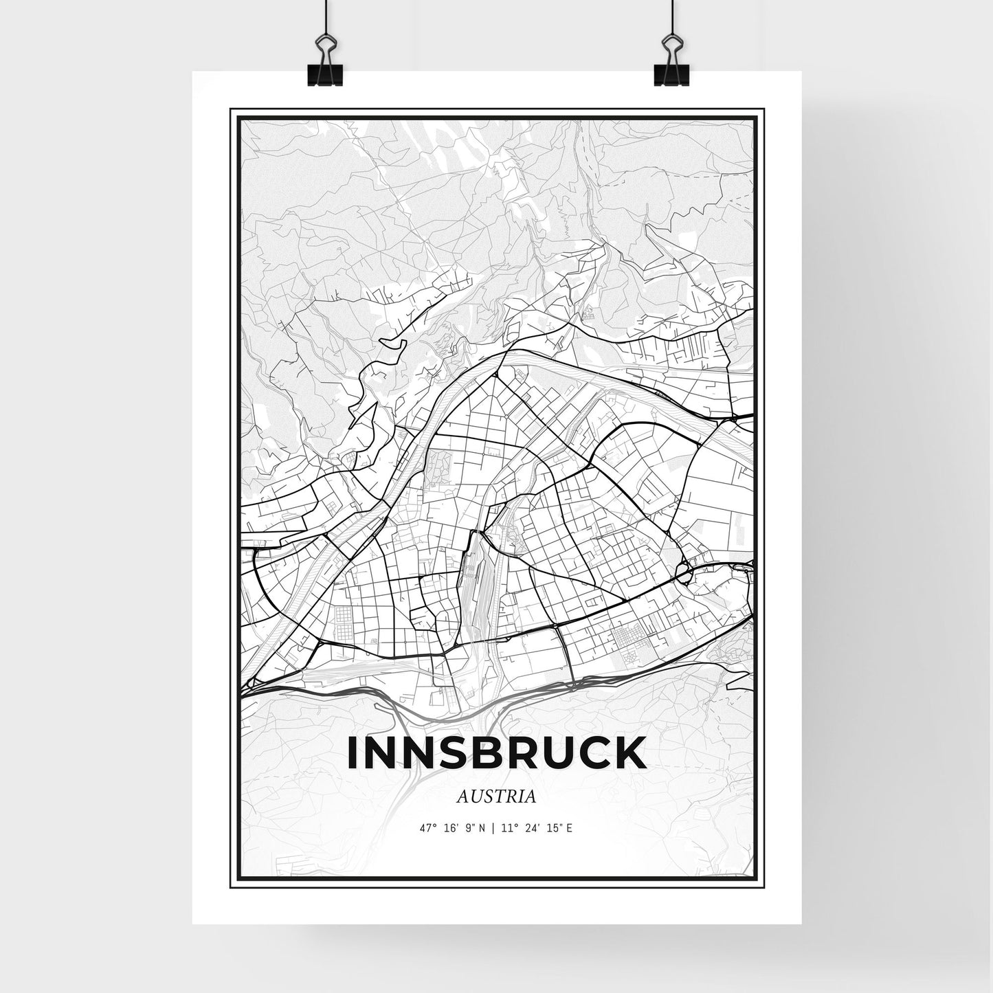 Innsbruck Austria - Premium City Map Poster