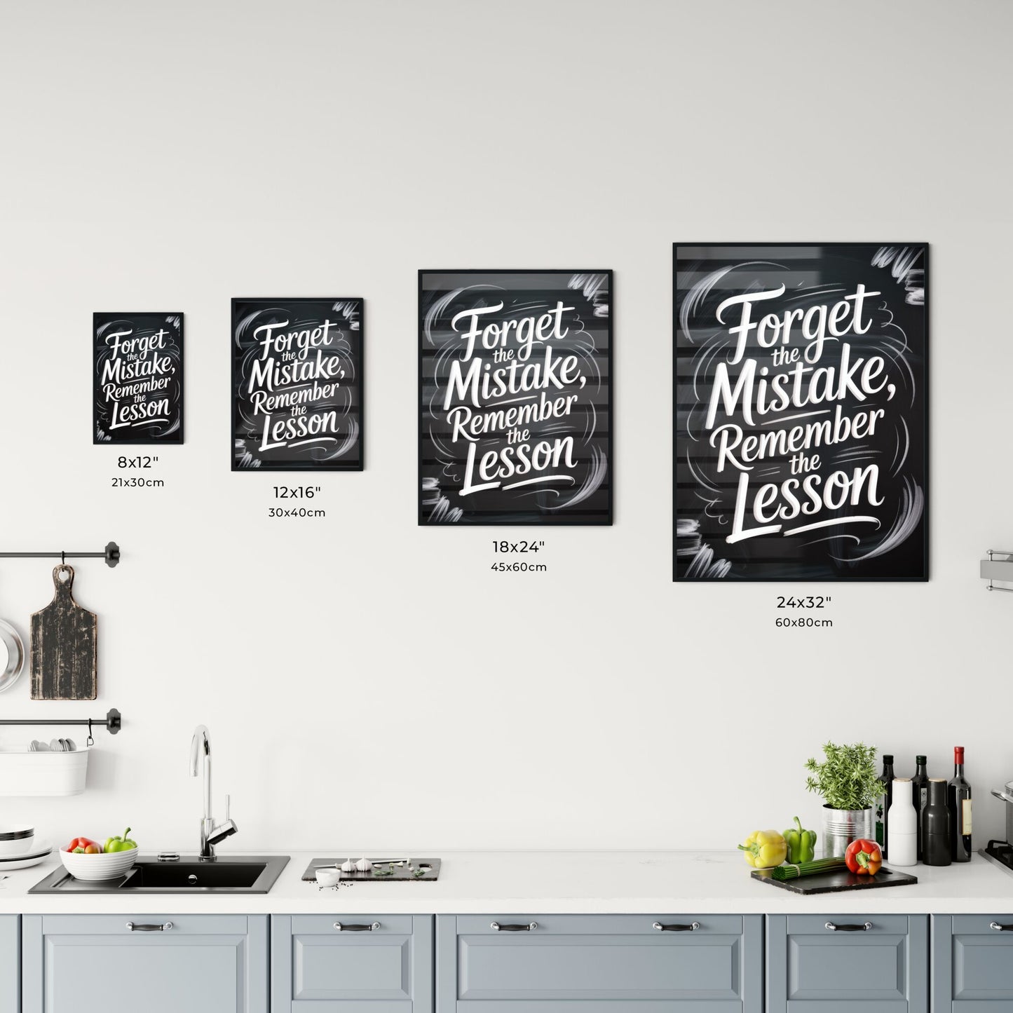 Inspirational Chalkboard Quote: Forget the Mistake, Remember the Lesson for Personal Growth and Motivation. Chart