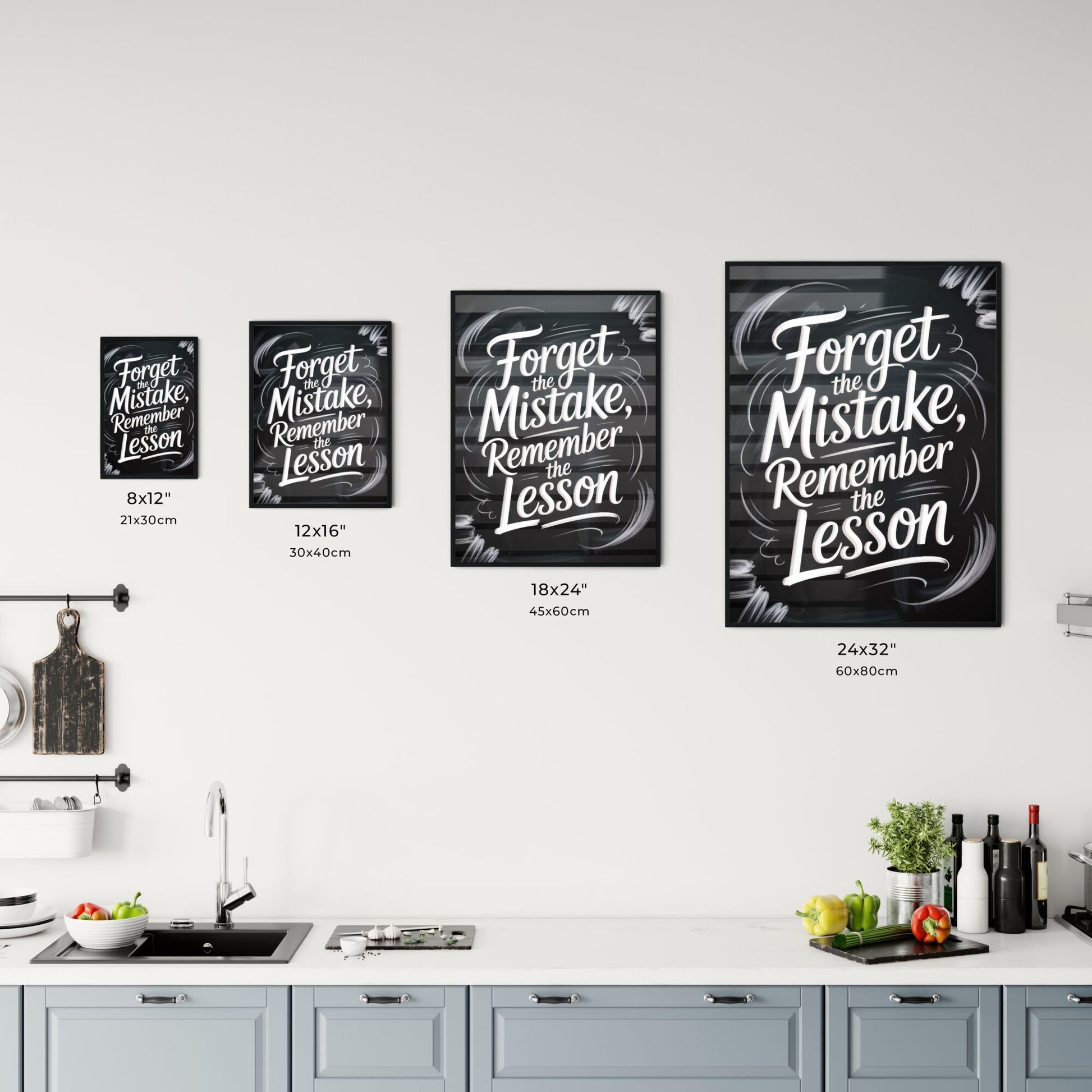 Inspirational Chalkboard Quote: Forget the Mistake, Remember the Lesson for Personal Growth and Motivation. Chart