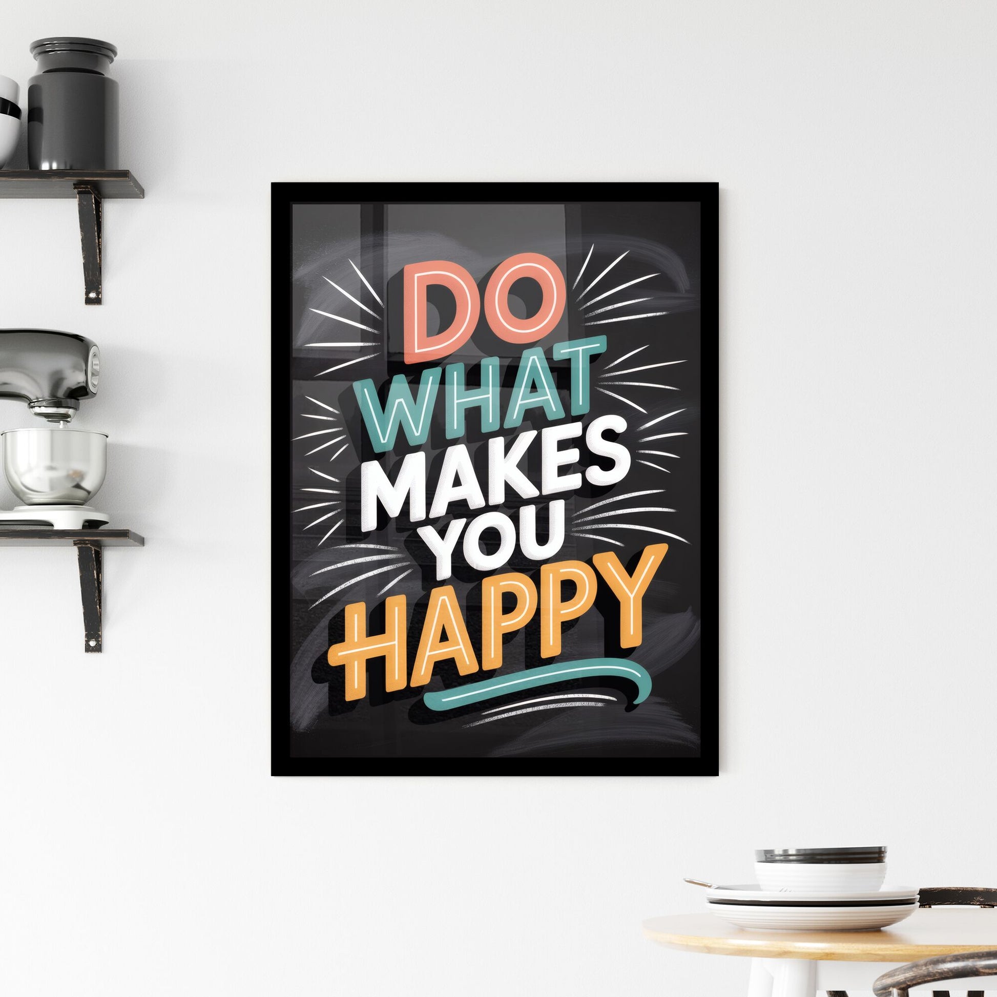 Inspirational Quote: Embrace Joy and Pursue What Truly Makes You Happy. Framed Print
