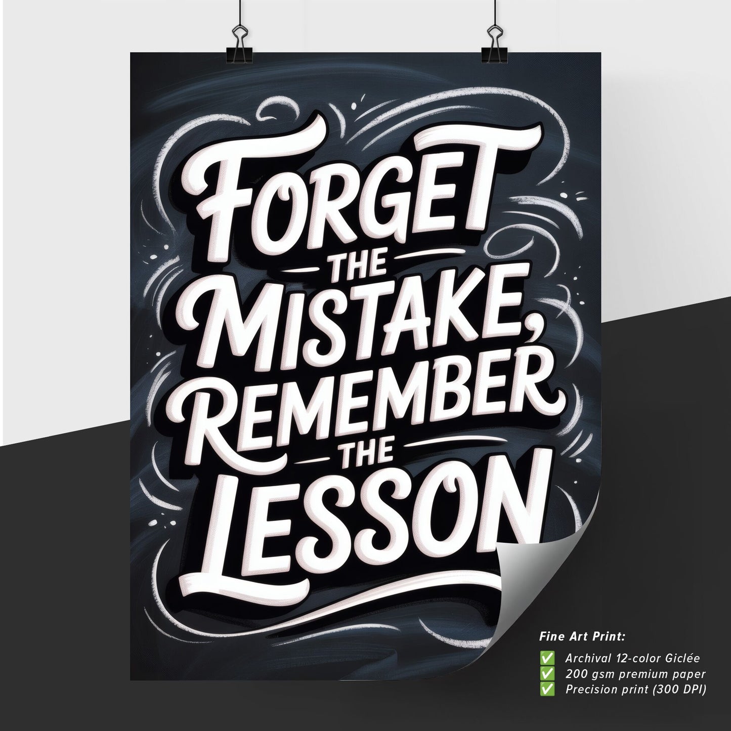 Inspirational Typography: Embrace Growth by Learning from Mistakes with a Motivational Quote