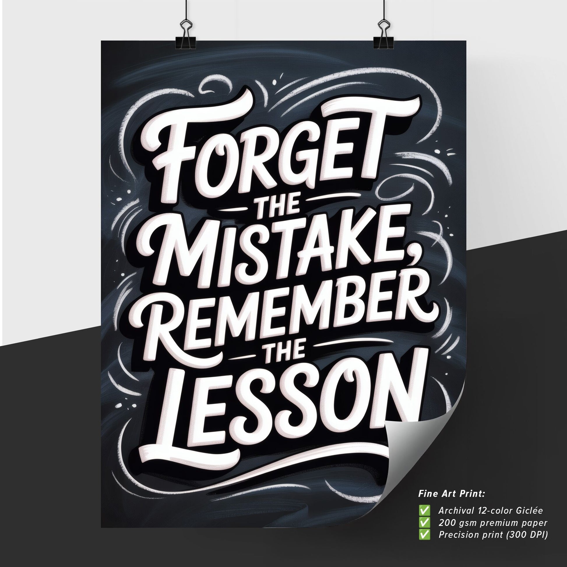 Inspirational Typography: Embrace Growth by Learning from Mistakes with a Motivational Quote